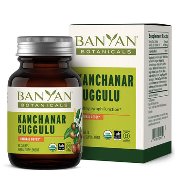 Banyan Botanicals Kanchanar Guggulu Tablets – Organic Lymph Supplement with Guggulu Resin – Promotes the Healthy Elimination of Natural Toxins* – 90 Tablets – Non-GMO Sustainably Sourced Vegan Banyan Botanicals uk supplements