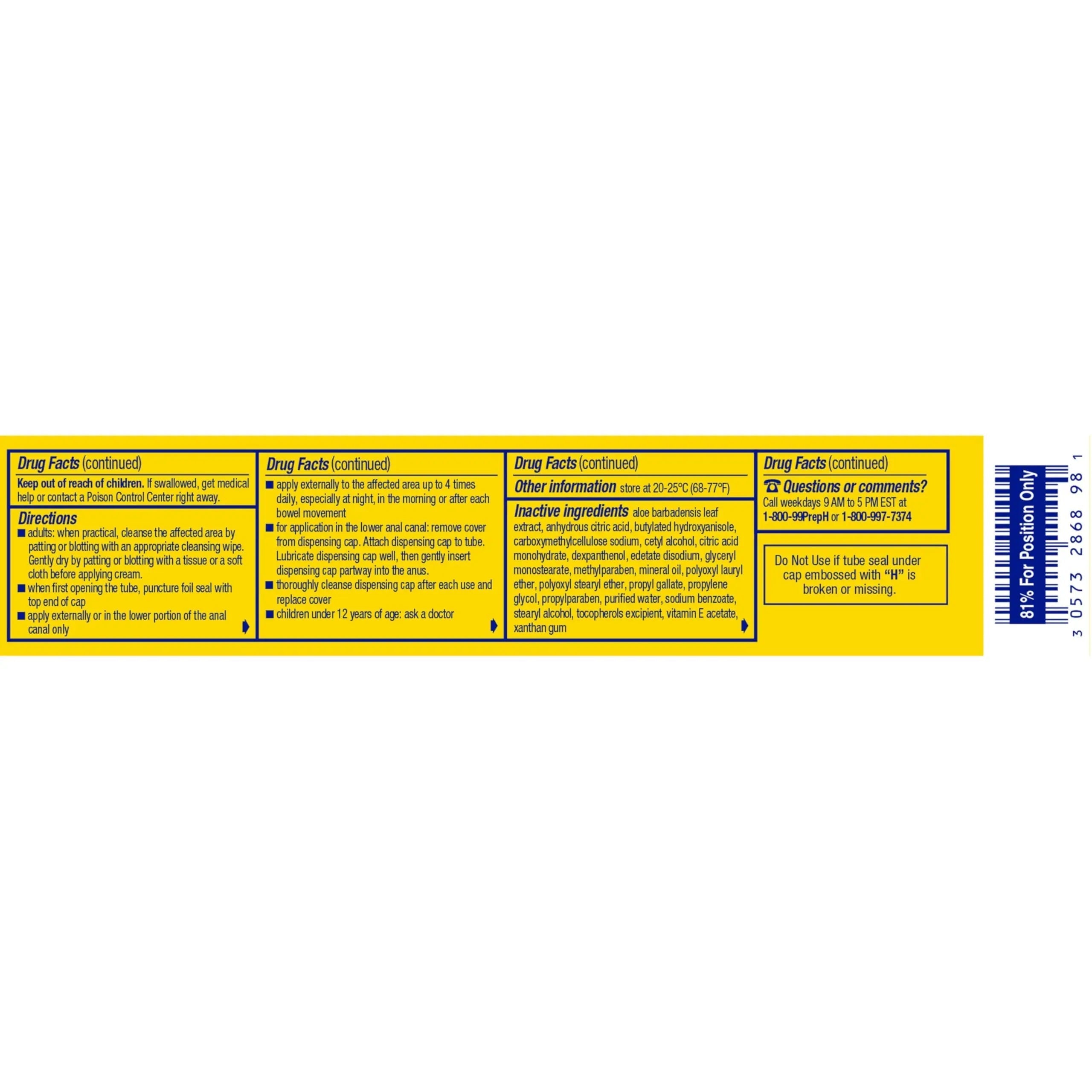 Preparation H Hemorrhoid Symptom Treatment Cream (2 x 1.8 Ounce Tube), Maximum Strength Multi-Symptom Pain Relief with Aloe Preparation H uk supplements