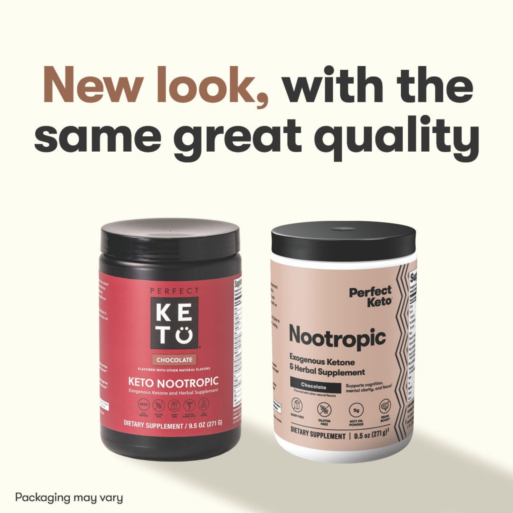 Perfect Keto Nootropic Brain Support, Caffeine Free Focus and Energy Supplement with Alpha Lipoic Acid, L Theanine, Ginkgo Biloba, Alpha GPC, MCT's, Collagen, Ketones, Chocolate Drink Mix, 15 Servings Perfect Keto uk supplements