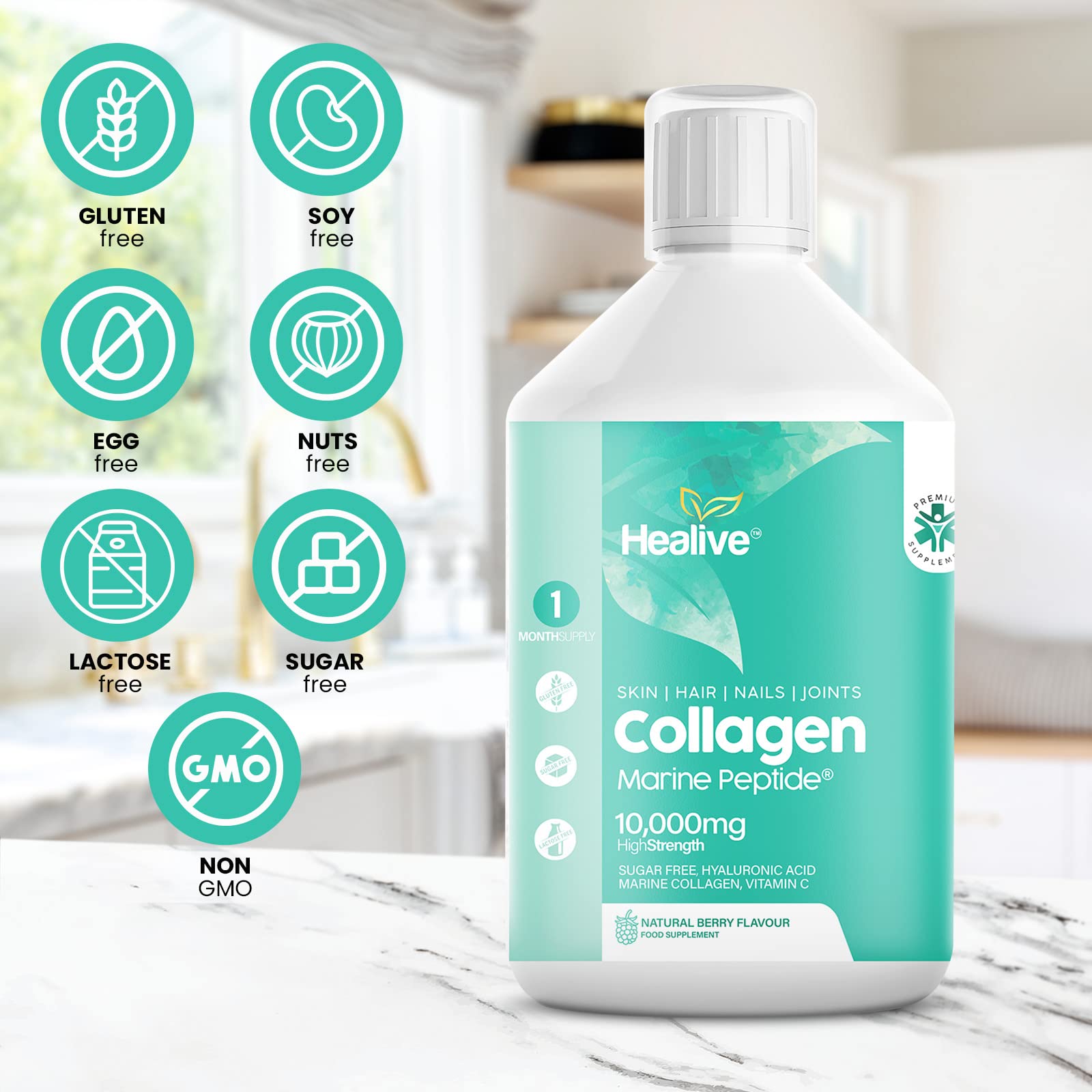 HEALIVE Marine Collagen Peptides - Skin, Hair, Nail & Joint, Support Against Premature Ageing HEALIVE uk supplements