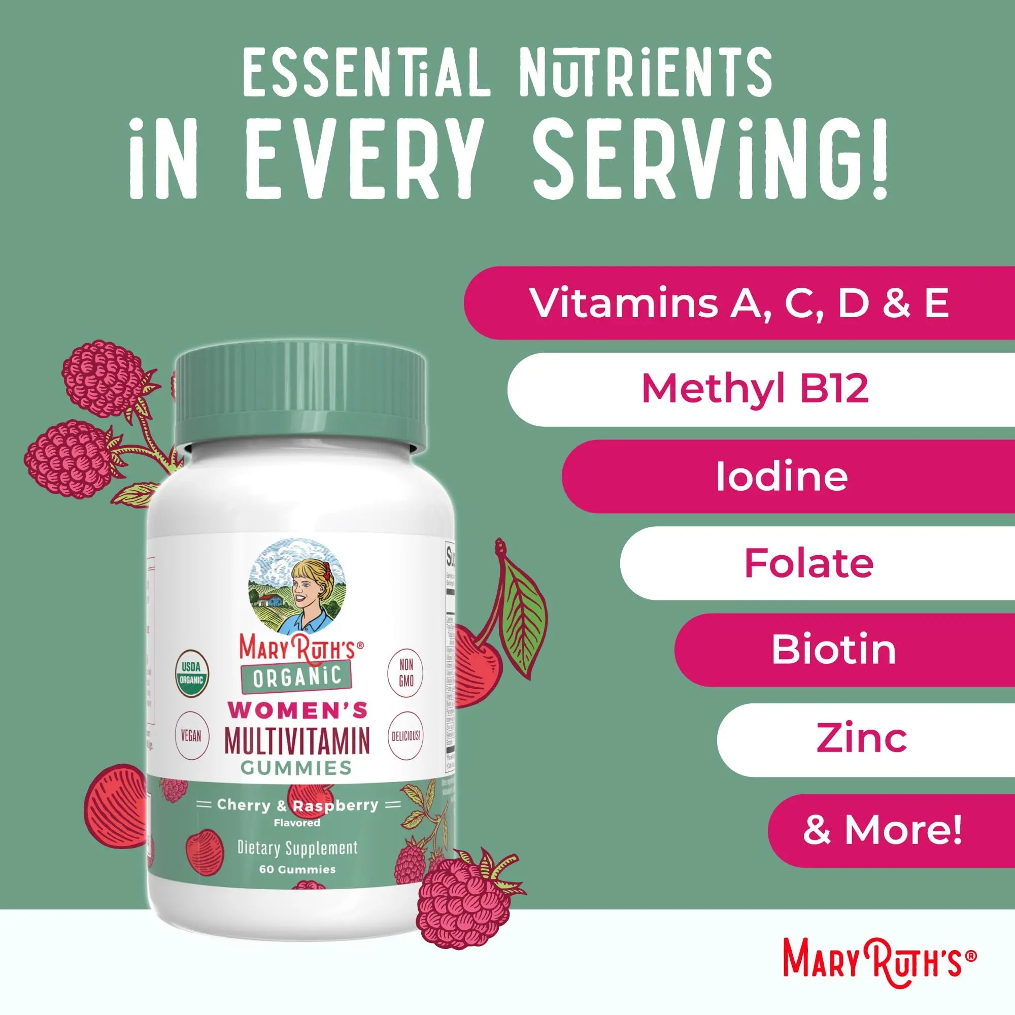 MaryRuth's Multivitamin Gummies for Women (Cherry & Raspberry) & Liquid Nighttime Multimineral Coconut (32oz) | Clean Label Project Verified MARYRUTH'S uk supplements