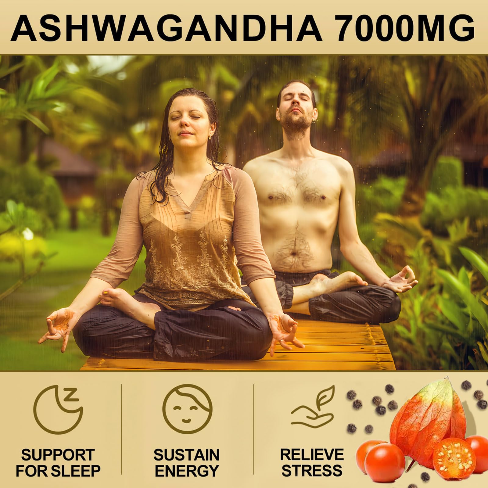 7000mg Ashwagandha Supplements Powder (20:1 Root Extract), 120 Organic Ashwagandha Capsules for Women & Men, Black Pepper & BioPerine for Absorption, Non GMO, Third-Party Tested, Gluten Free SoundHealth uk supplements