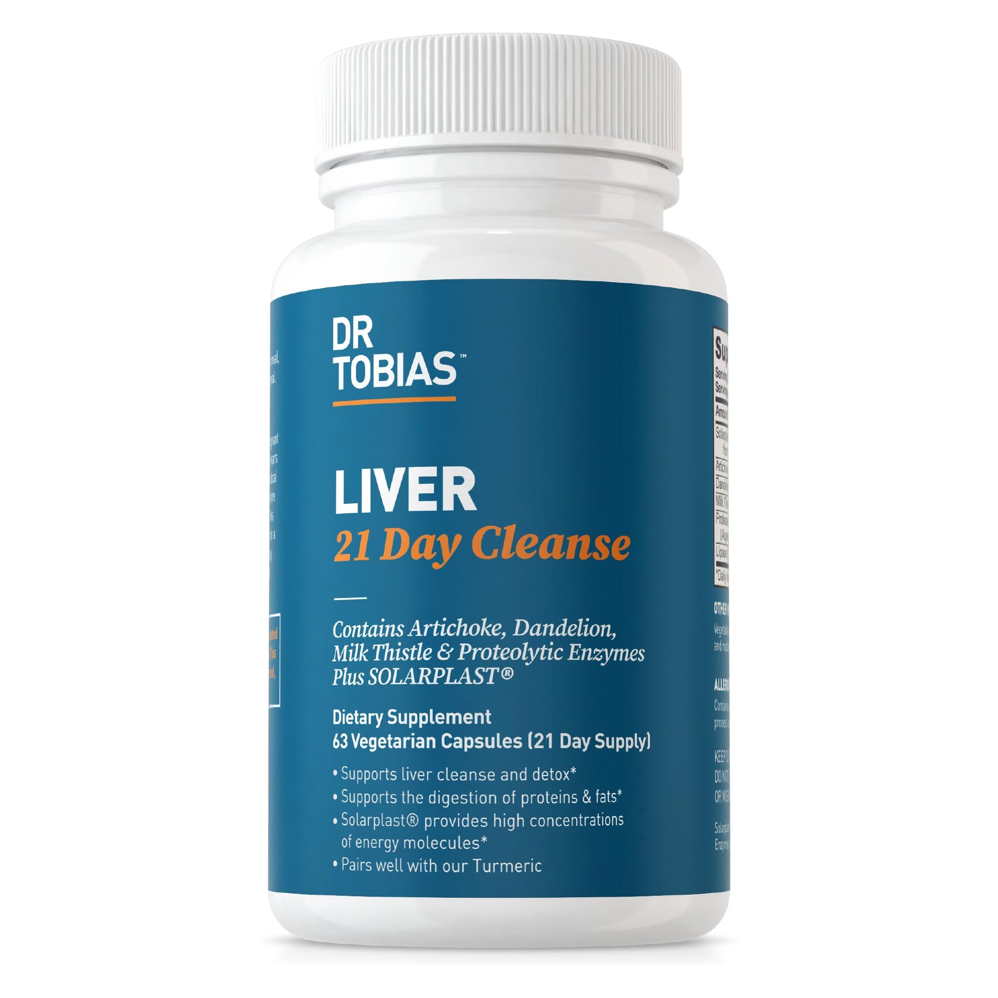 Dr. Tobias Liver 21 Day Cleanse, Herbal Liver Detox Cleanse with Solarplast, Artichoke Dr. Tobias uk supplements