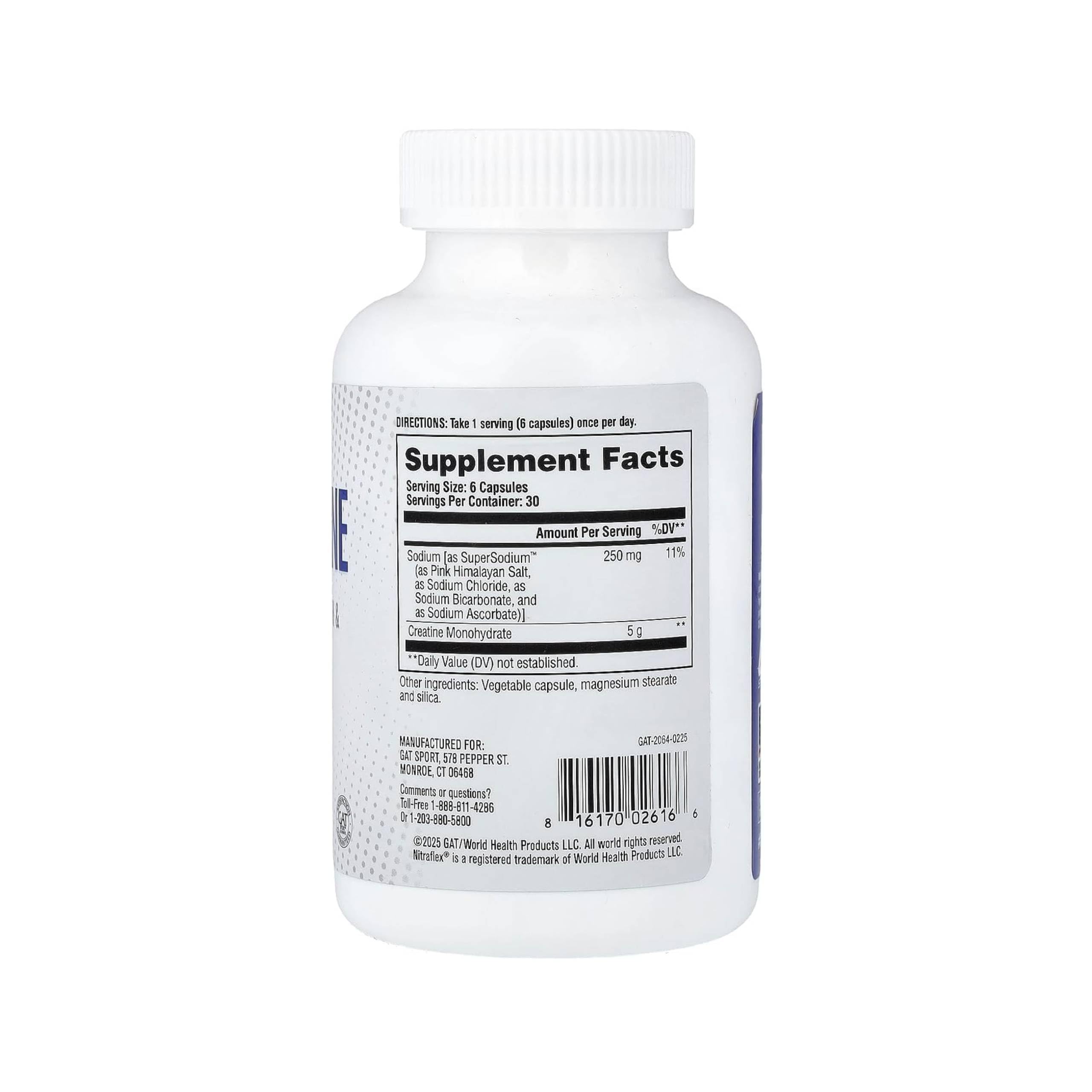 GAT SPORT Pro Creatine Capsules, Strengh, Wellness, Brain Health, Enhanced Absorption, 5 Grams, 150 Veggie Capsules GAT SPORT uk supplements