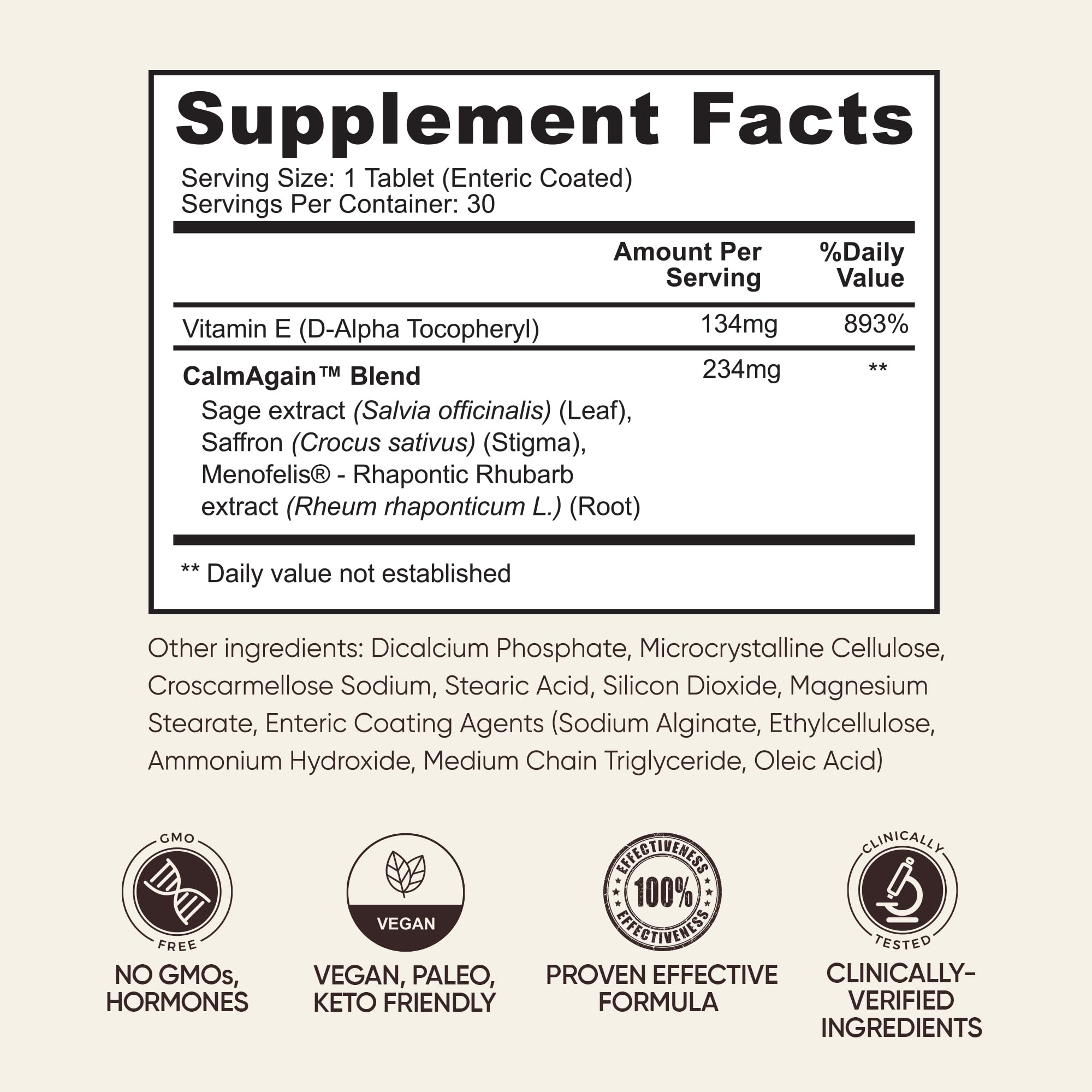 BB Company CalmAgain for Menopause Anxiousness, Mood Balance for Women | Stay Calm, Lower Cortisol, Fewer Mood Swings | Siberian Rhubarb, Sage, Saffron | Menopause Relief | 30 Ct BB Company uk supplements