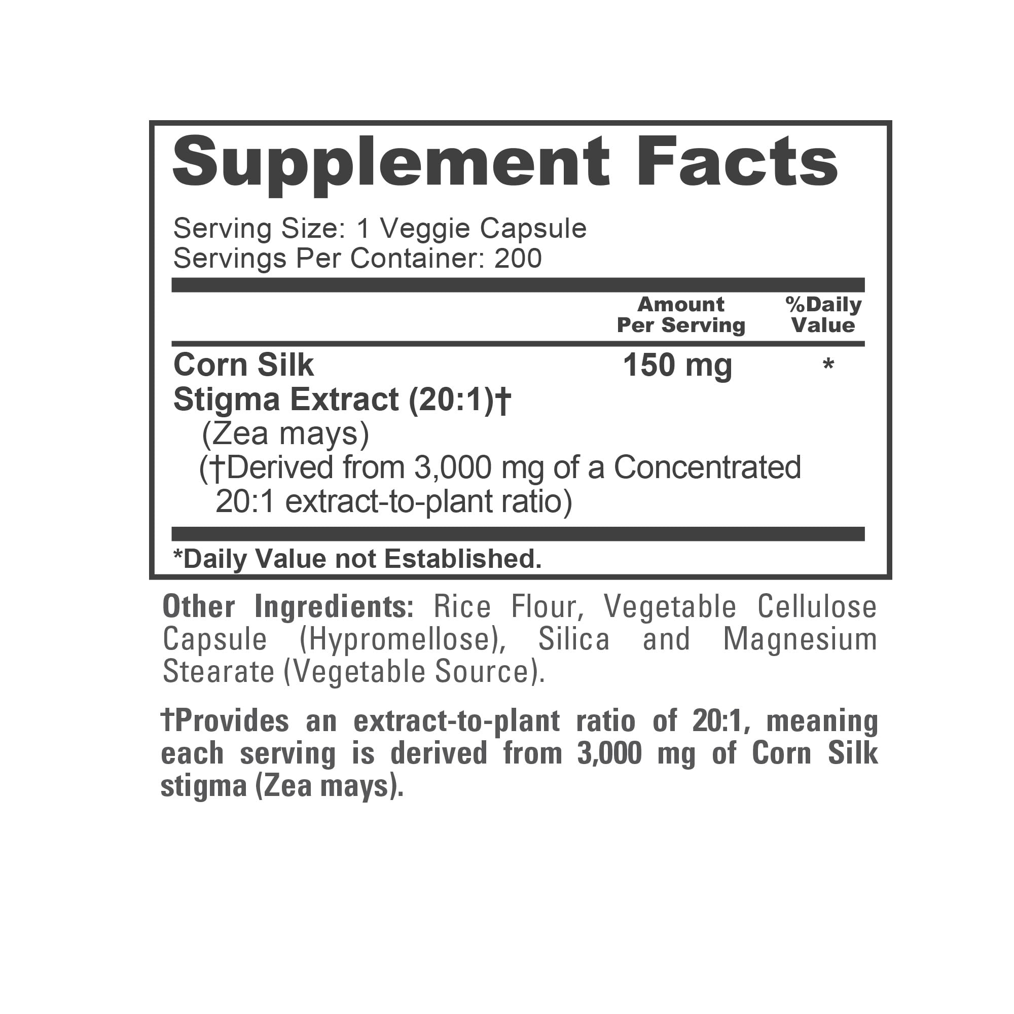 NusaPure Corn Silk Extract 3,000 mg per Caps - 200 Veggie Caps (100% Vegetarian, Non-GMO, Extract 20:1, Vegan) NusaPure uk supplements