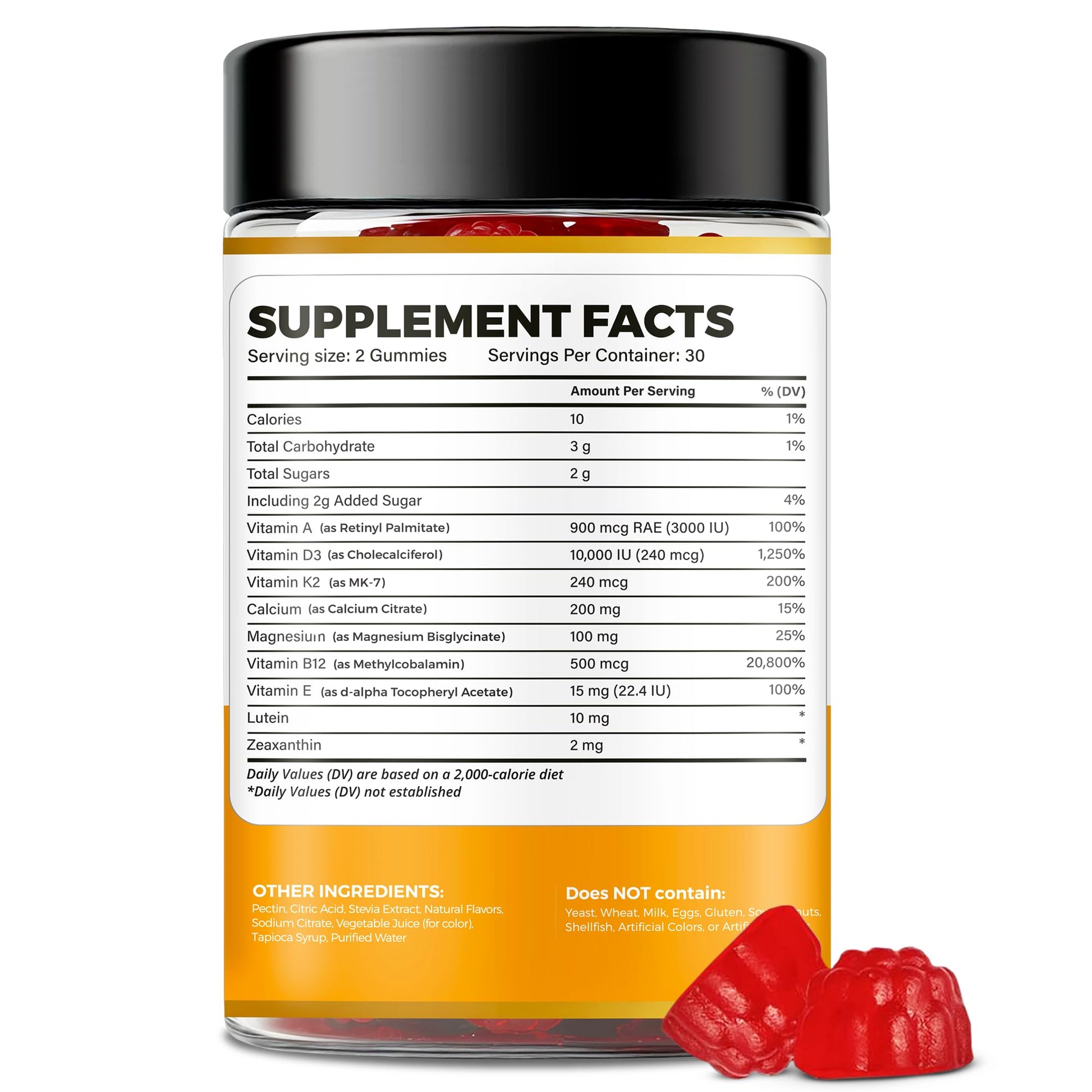 WELVIUM Vitamin D3 K2 Gummies 10000 IU with Magnesium Glycinate, Calcium, B12, K2 MK-7, Vitamins A, E, Lutein, Zeaxanthin - ADK Chewable Supplement for Bone, Eye, Immune Support - D3K2 Gummies WELVIUM uk supplements