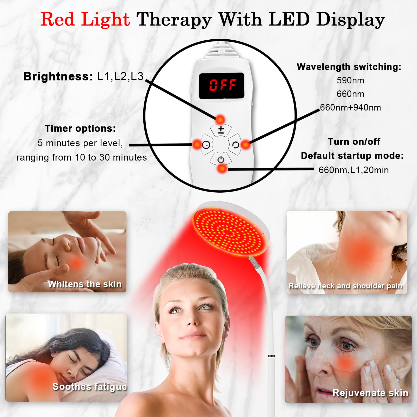 Akarishin Red Light Therapy Lamp for Face- Facial and Body Treatment with Adjustable Height Stand Akarishin uk supplements