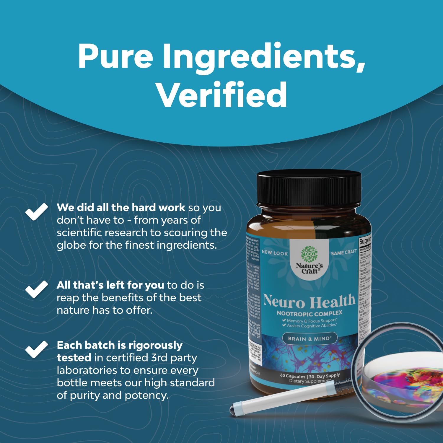 Nootropics Brain Support Supplement - Mental Focus Nootropic Memory Supplement Huntington Labs uk supplements