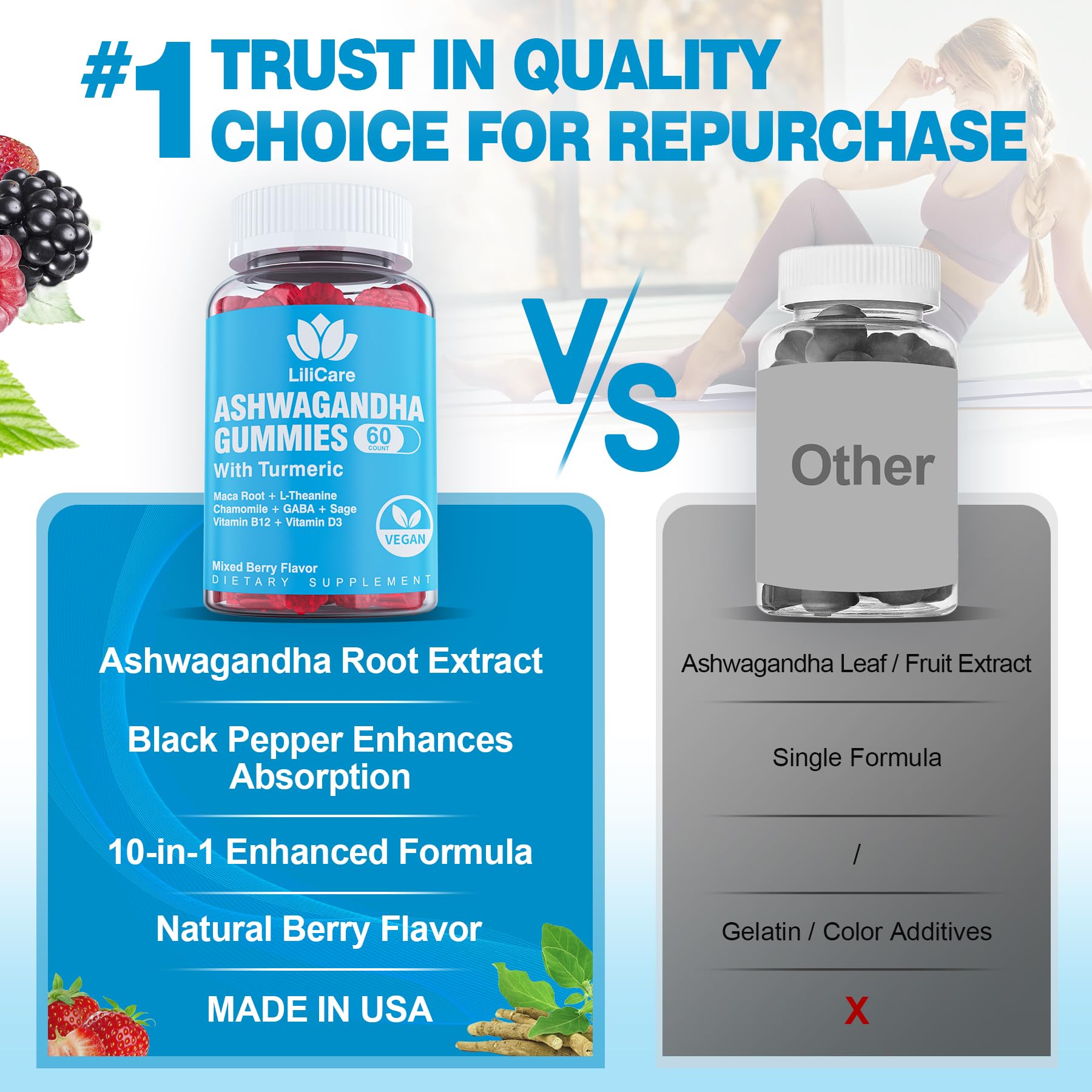 EnvyDeal 2 Pack Ashwagandha Gummies for Immune Support, 2000mg Organic Ashwa EnvyDeal uk supplements
