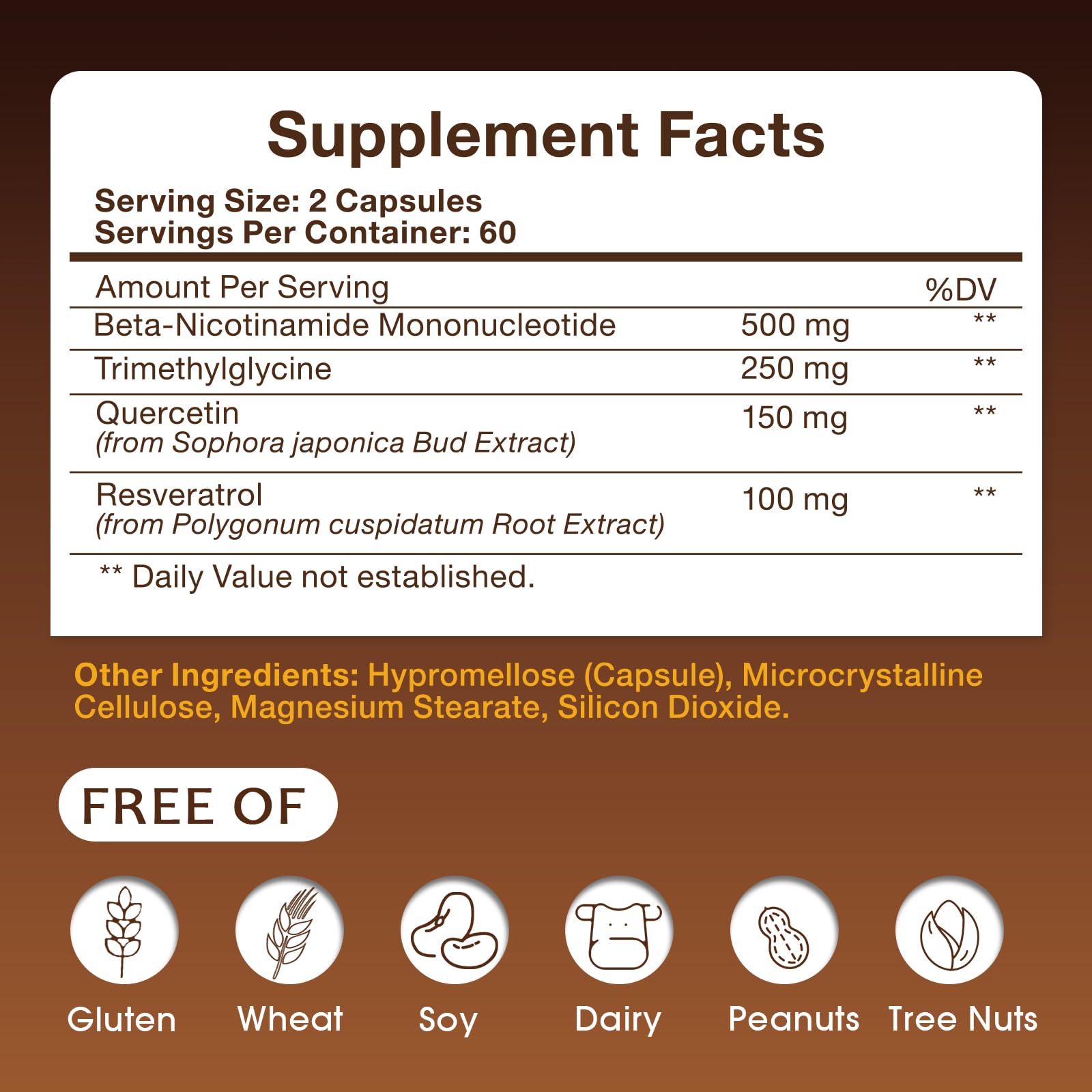 NMN Supplement 1000mg - NMN Supplement 1000mg Pure Organic, NMNH Alternative, Resveratrol Supplement, NAD+ Supplement, TMG & Quercetin for Cellular Support 120 Capsules RiRywony Health uk supplements