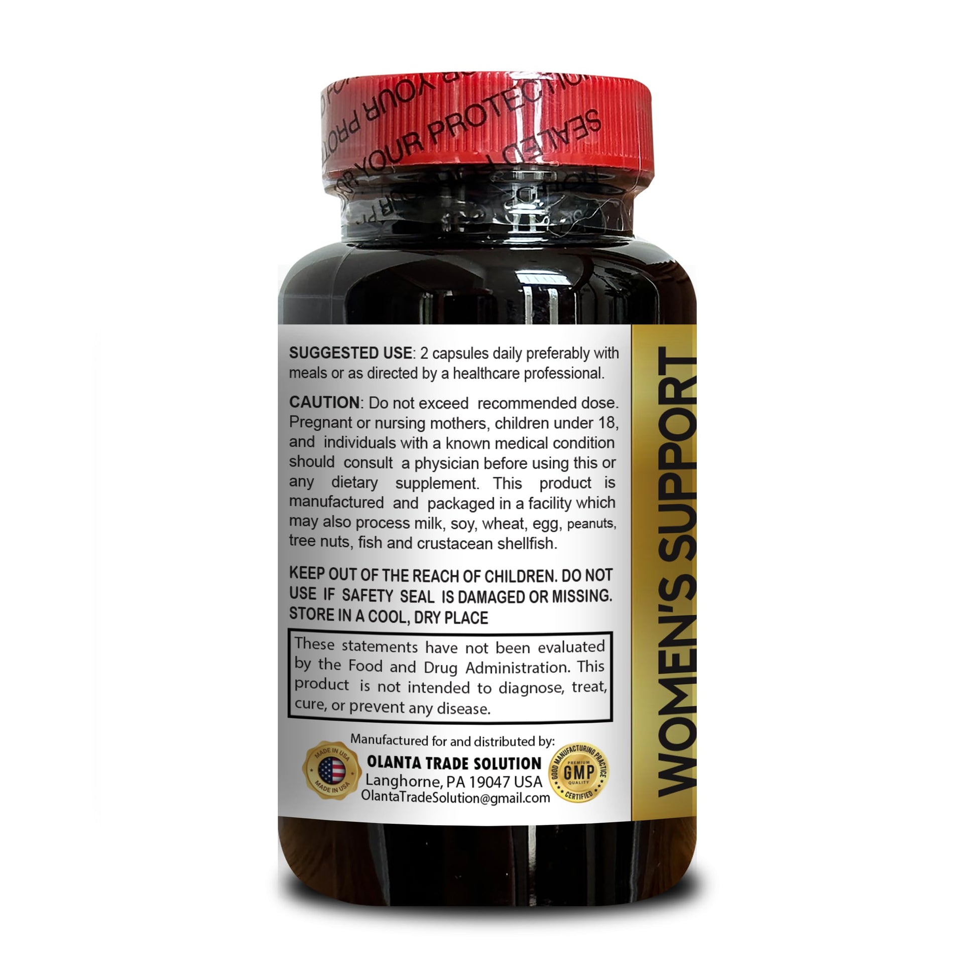 MENOPAUSE SUPPORT SUPPLEMENT - Perimenopause Supplements Women for Hot Flashes, Menopause Support, Supplement for Women Supports Hormone Balance with Black Cohosh - 1 Bottle 60 Capsules OLANTA TRADE SOLUTION uk supplements