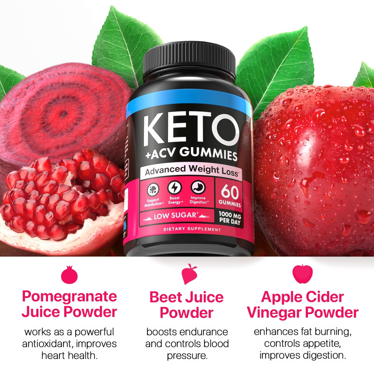 Keto Apple Cider Vinegar Gummies 1000mg - Well-Digested ACV Keto Gummies for Weight Loss Beilancy uk supplements