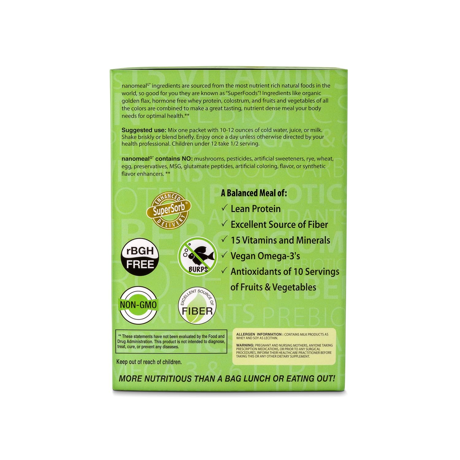 NanoMeal Plant-Based All-in-One Nutrition | Superfood Meal Replacement Powder | Tropical Fruit Blend | 10 Servings | Protein, Greens & Omega for Gut & Immune Support Biopharma Scientific uk supplements