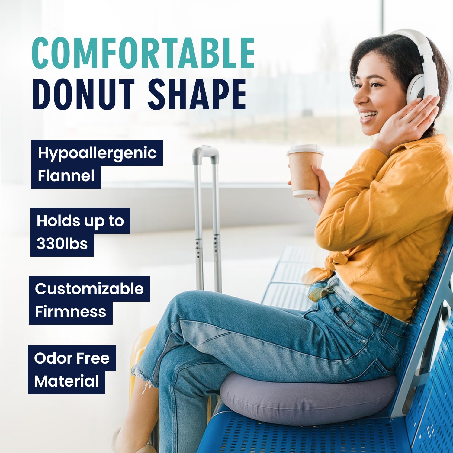 Dr. Frederick’s Original Inflatable Donut Pillow - 18" Seat Cushion for Tailbone Pain, Hemorrhoids & Bed Sores – Doctor-Developed for Postpartum, Prostatitis & Travel - Odor-Free, Durable Vinyl - Gray Dr. Frederick's Original uk supplements