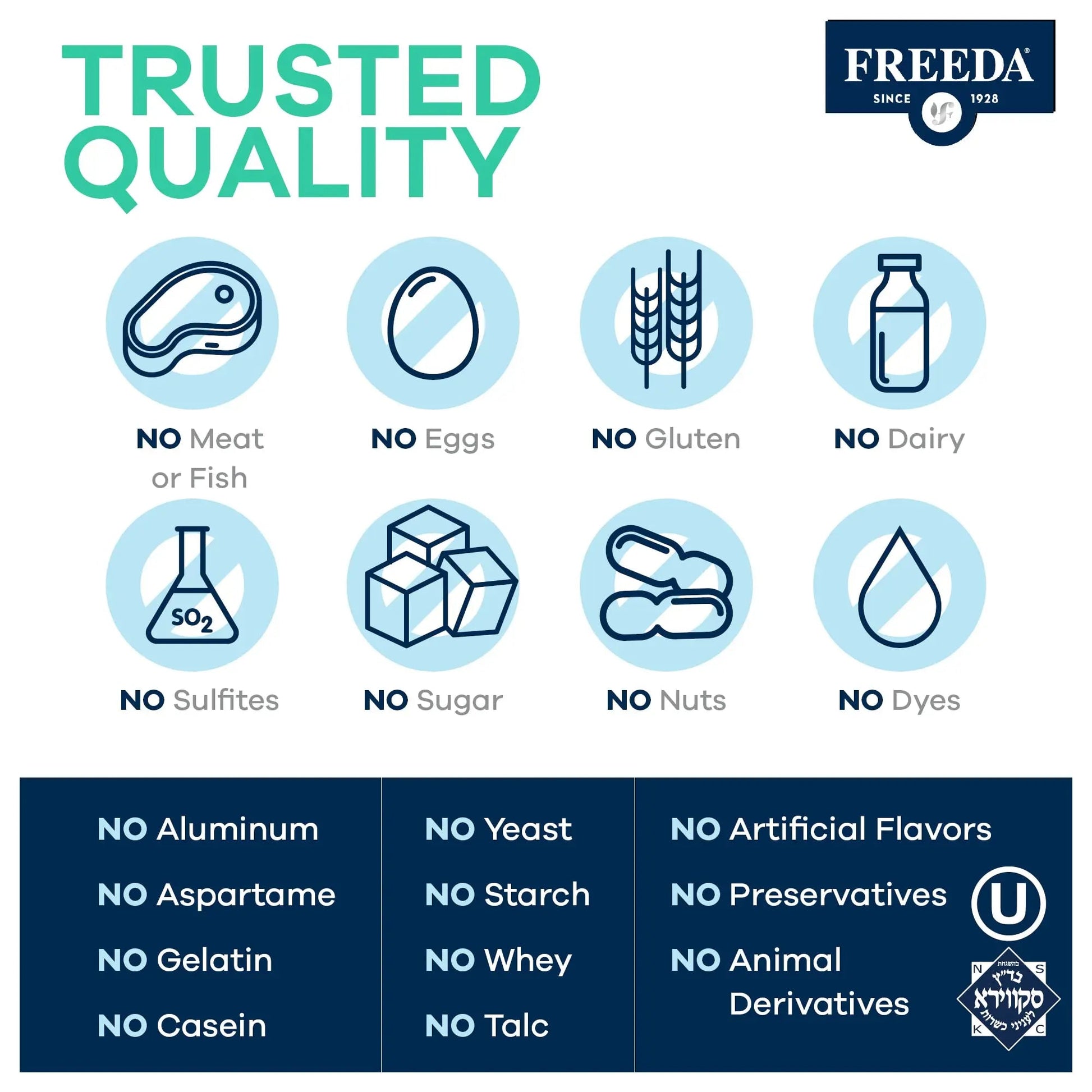 Freeda Senior Multivitamin - Kosher Vitamins for Men & Women 60 and Over - One Daily Coated Tablet - Women’s & Men’s Vitamins Multivitamin 60 Plus FREEDA uk supplements