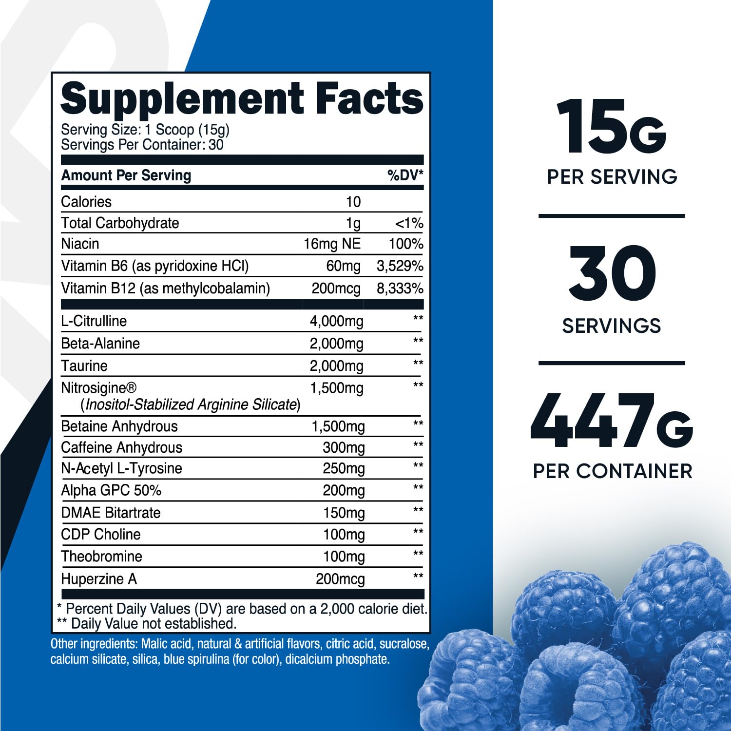 Nutricost Pre-X Xtreme Pre-Workout Powder Complex, Blue Raspberry, 30 Servings Nutricost uk supplements