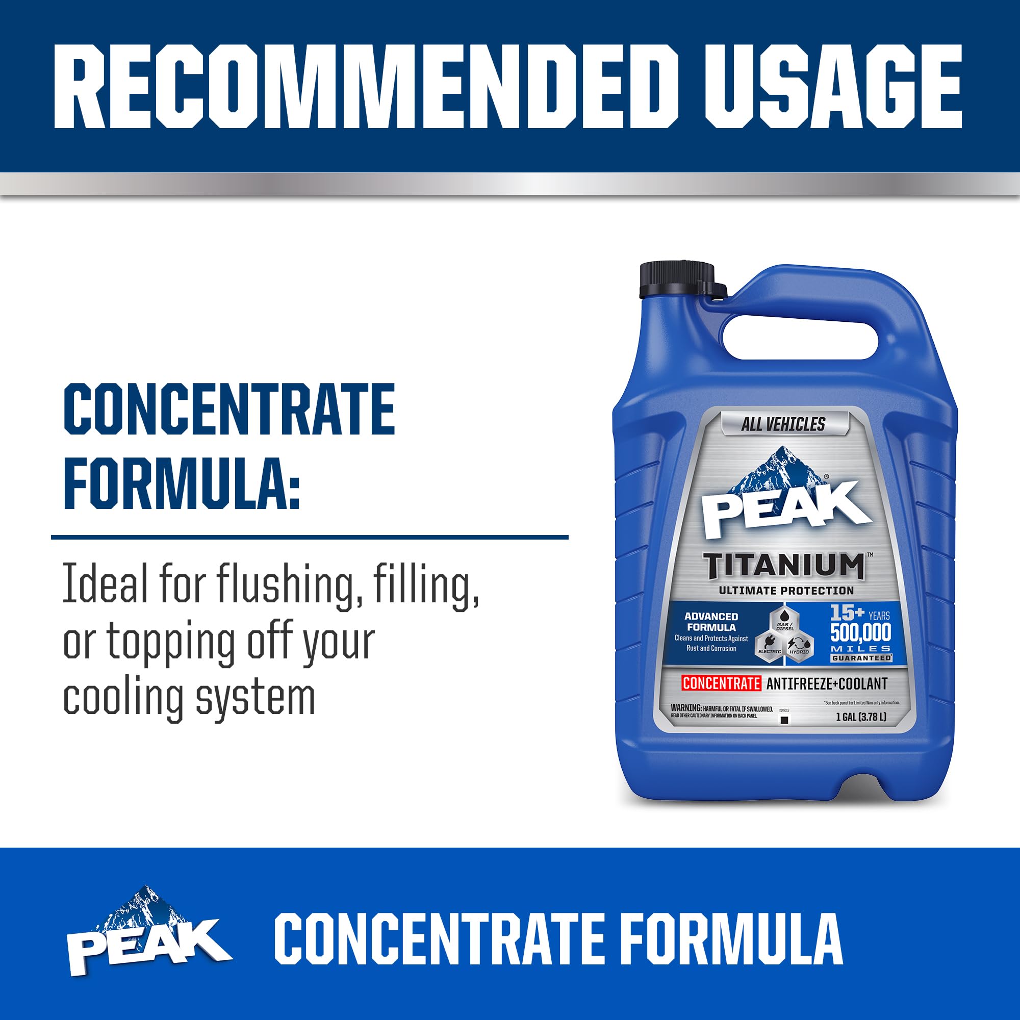 PEAK Titanium Concentrate Prediluted Antifreeze and Coolant for All Engine Cooling Systems, Long-Lasting Yellow Engine Coolant/Antifreeze for Lifetime Engine Protection in All Vehicles, 1 Gal. PEAK uk supplements