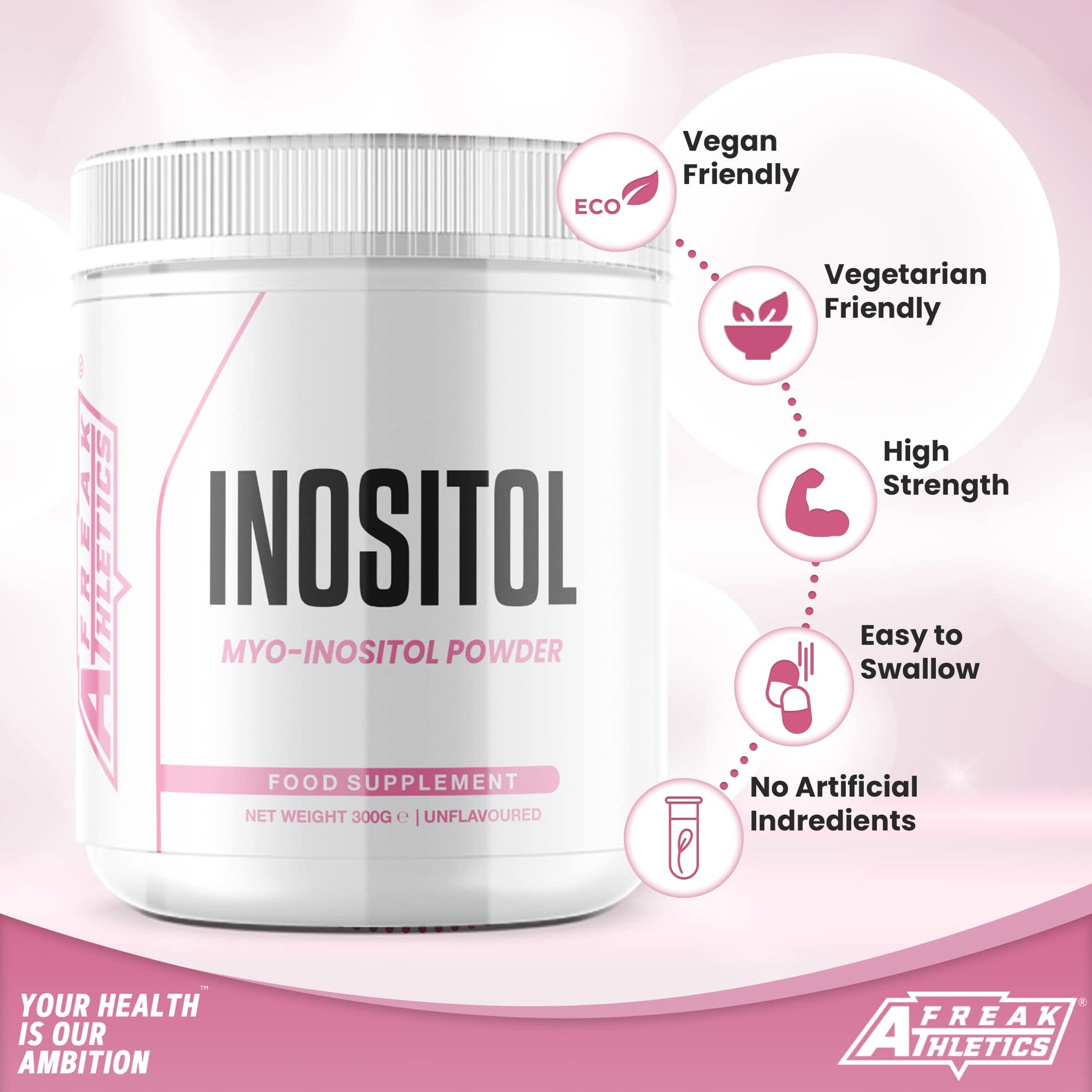 Inositol (Myo-Inositol) Powder 300g | Premium Myo Inositol Powder - Supports Women Freak Athletics uk supplements