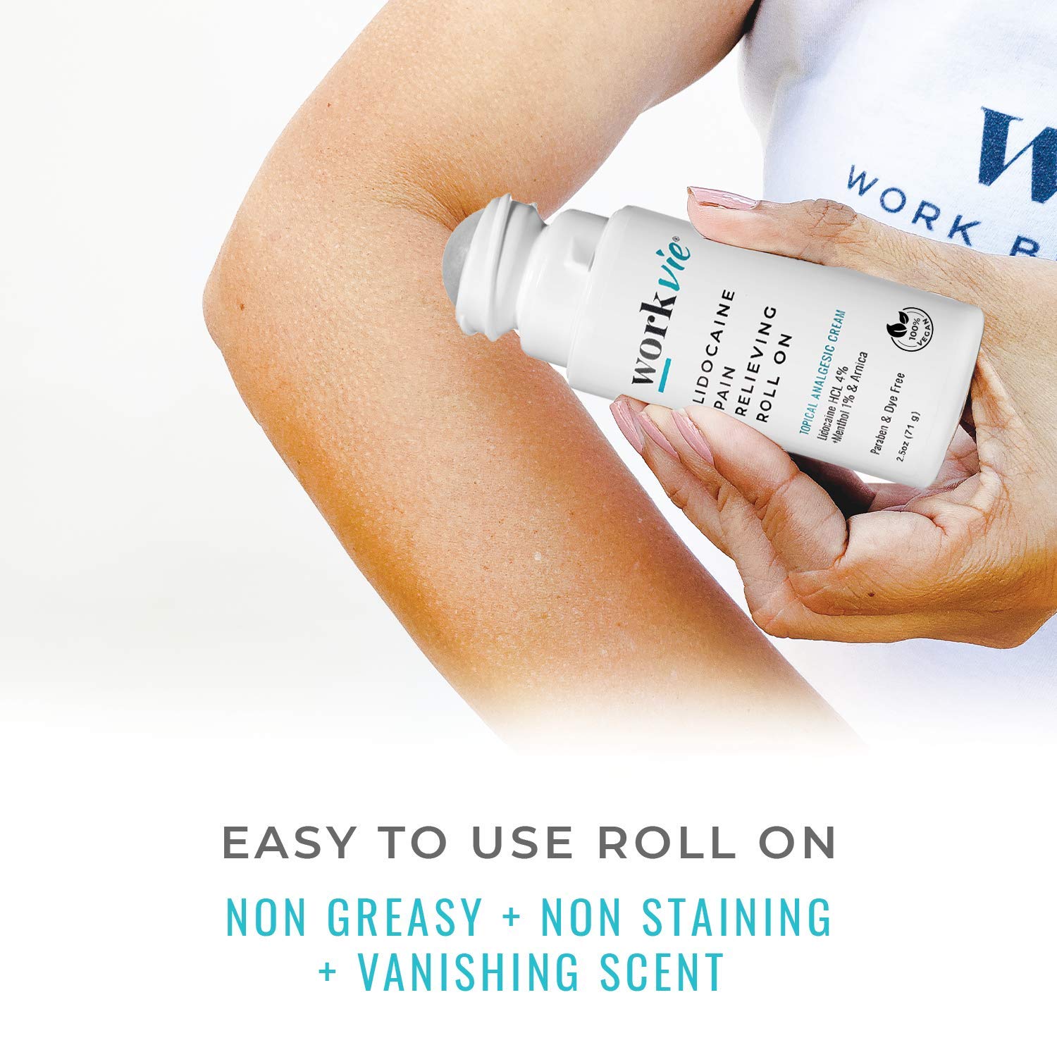 Workvie Lidocaine Roll On Pain Relief Cream 2pk Maximum Strength - Arnica, Menthol, Aloe Vera - Soothing Relief for Muscles and Joints - Sensitive Skin Friendly Workvie uk supplements