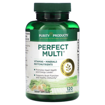 Purity Products Perfect Multi - Multivitamin Packed with Vitamins, Minerals and Phytonutrients - 60 Breakthrough Nutrients - Support for Healthy Immunity, Normal Energy Levels - 120 Capsules (1) Purity Products uk supplements