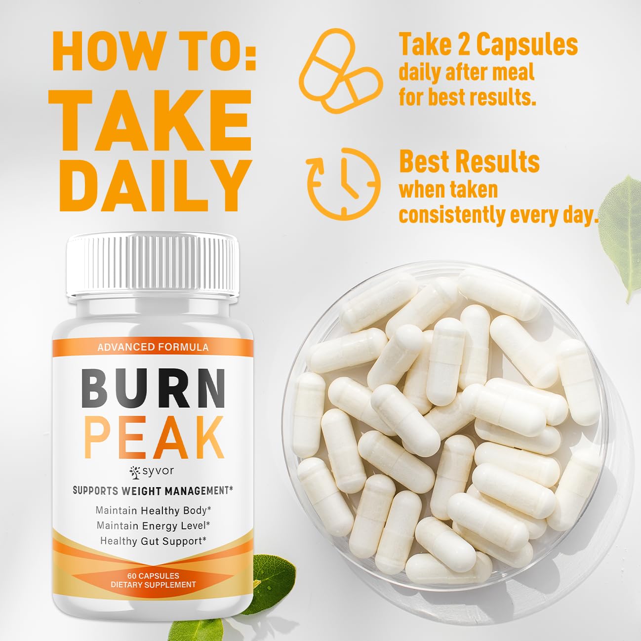 (5 Pack) Burn Peak Capsules, Official Burnpeak Pink Salt Pills with All Natural Ingredients, Advanced Health and Wellness Supplement with Premium Vitamins for Active Lifestyle Support (300 Capsules) Syvor uk supplements