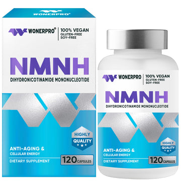 WONERPRO NMNH (NMN Supplement Alternative)，1000mg Per Serving NAD Supplement to Boost NAD+ Levels as We Age, for Anti Aging, Energy, Focus - 120 Capsule WONERPRO uk supplements
