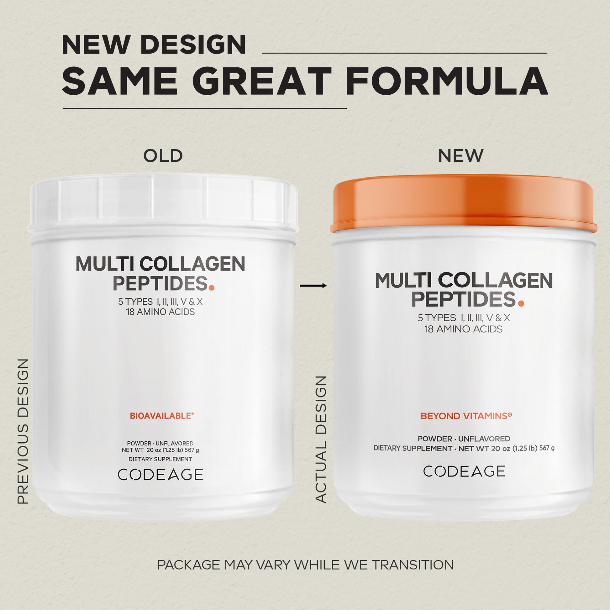 Codeage Multi Collagen Protein Powder Peptides, Hydrolyzed Collagen for Women & Men, Collagen Supplements, Grass Fed Bone Broth, 2-Month Supply, Unflavored, Type 1, 2, 3, 5 & 10, Non-GMO - 20 OZ Codeage uk supplements