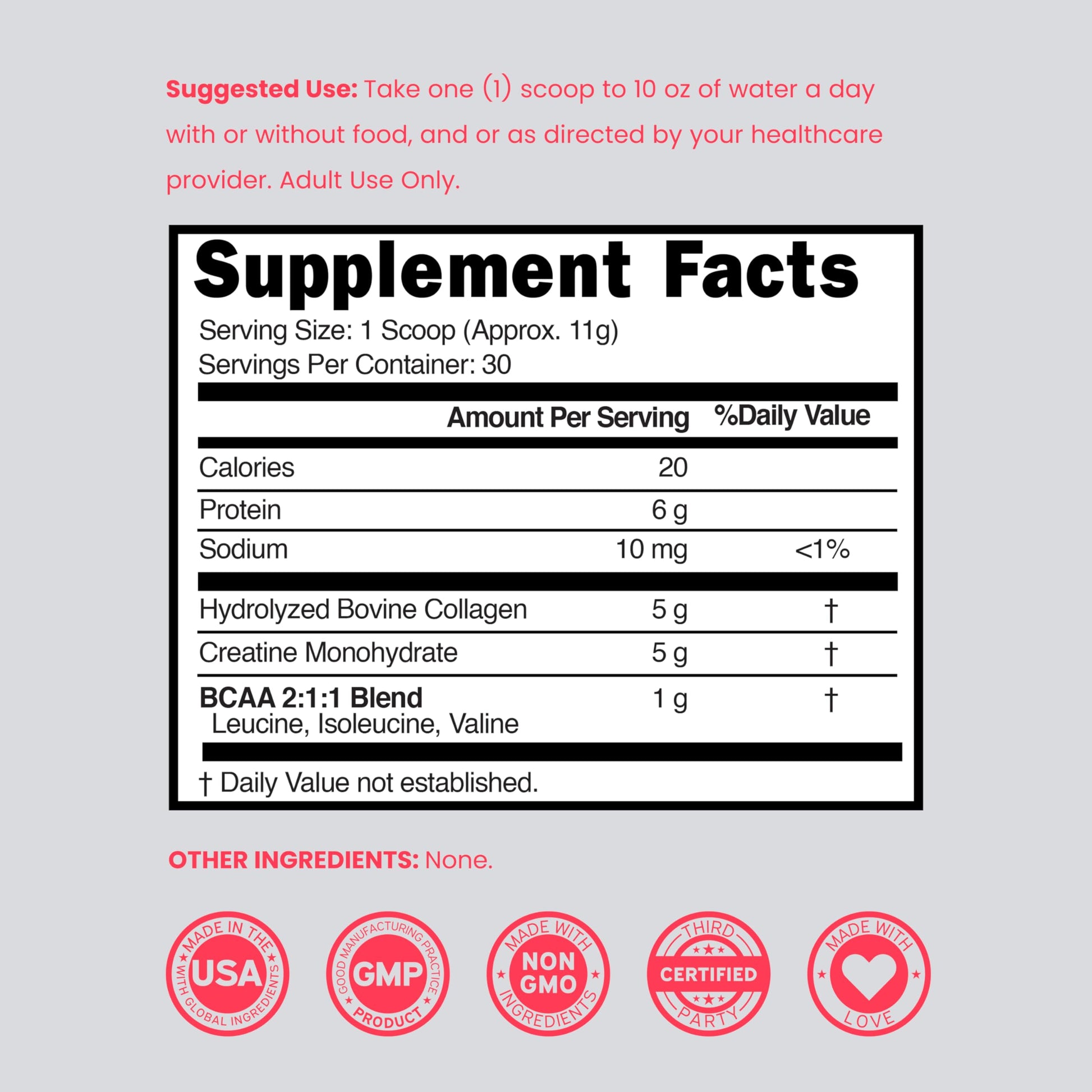 Creatine for Women | Creatine Monohydrate Powder 5G + 5000mg Collagen + 1000mg BCAA 2:1:1 Powder (30 Serving) Support Glutes, Lean Muscles, Recovery, Energy & Stamina Non-GMO, Gluten Free - USA Made DORADO NUTRITION uk supplements