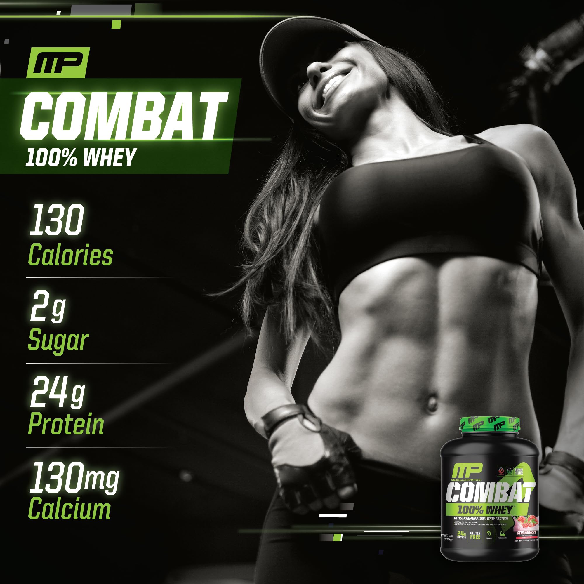 MusclePharm Combat 100% Whey Protein Powder, Strawberry Cream Flavor Muscle Pharm uk supplements