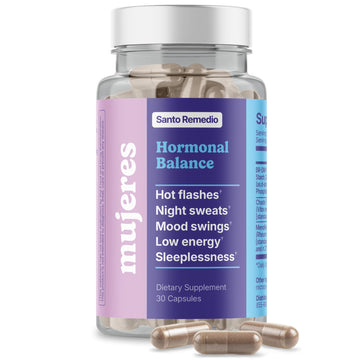 Santo Remedio Hormonal Balance for Women | Menopause Support for Hot Flashes, Night Sweats & Mood Swings | Hormone-Free Formula with Siberian Rhubarb, Chaste Tree & DIM | Doctor Juan Rivera Product Santo Remedio uk supplements