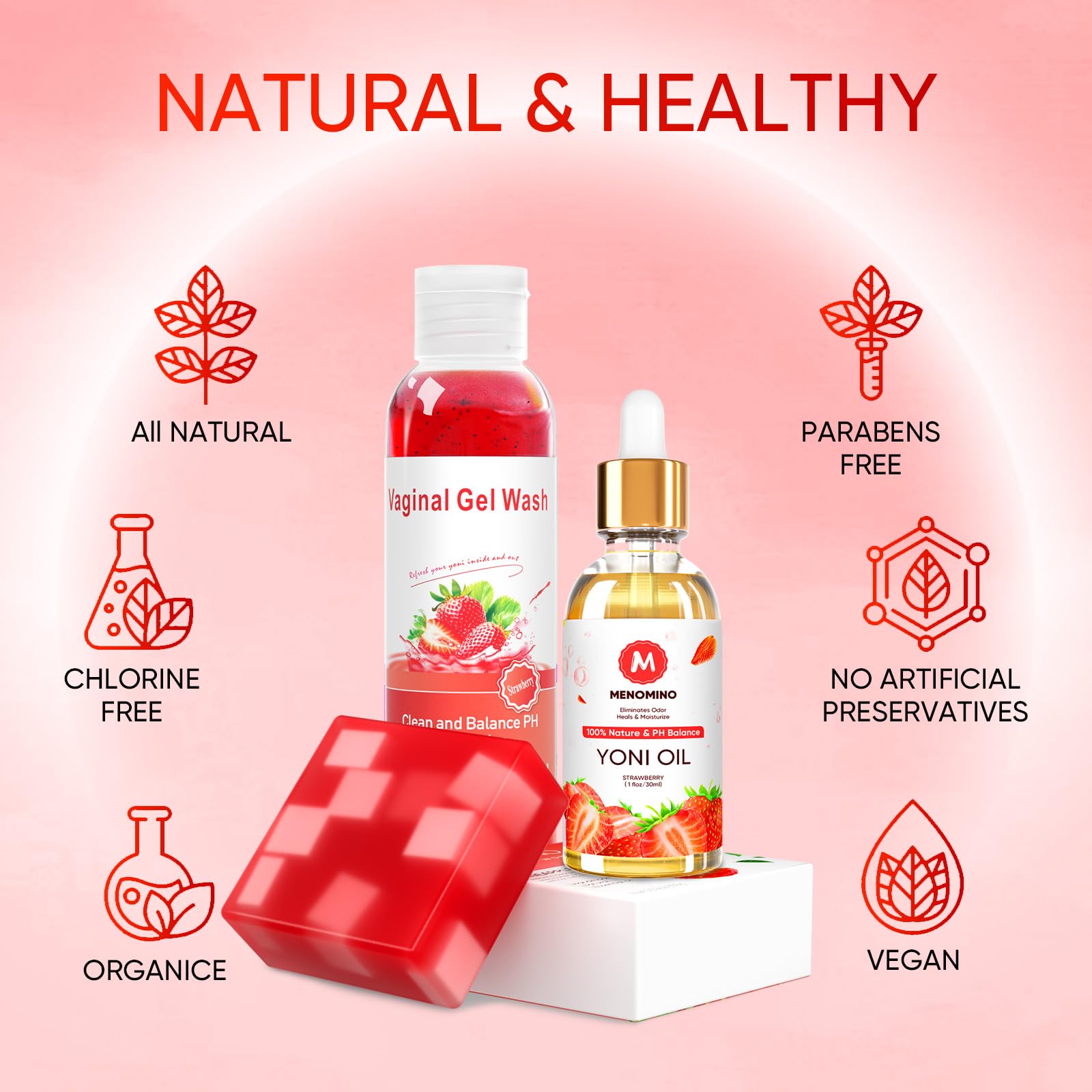 Feminine Wash & Yoni Soap Bar & Yoni Oil for Women pH Balance, Yoni Wash for Vaginal Moisturizing MENOMINO uk supplements