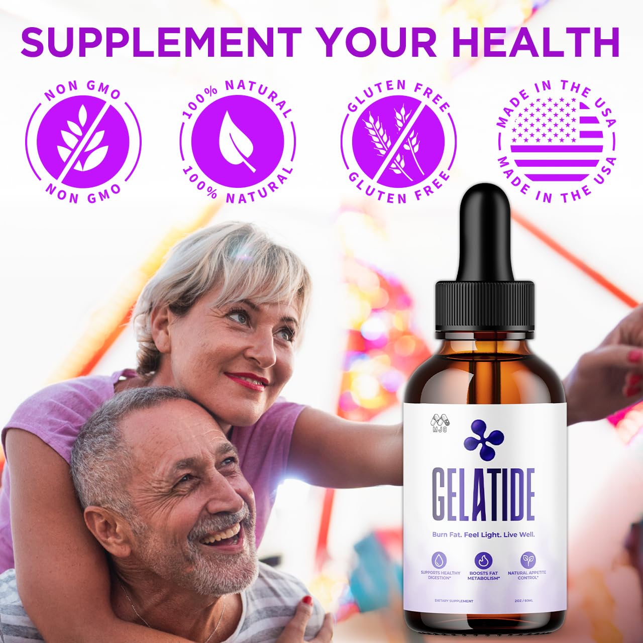 (2 Pack) Gelatide Drops, Official Gelatide Health Support Formula with All Natural Ingredients, Advanced Active Lifestyle Support Supplement Max Strength Vitamin Formula for Women & Men (60 Servings) MJO uk supplements