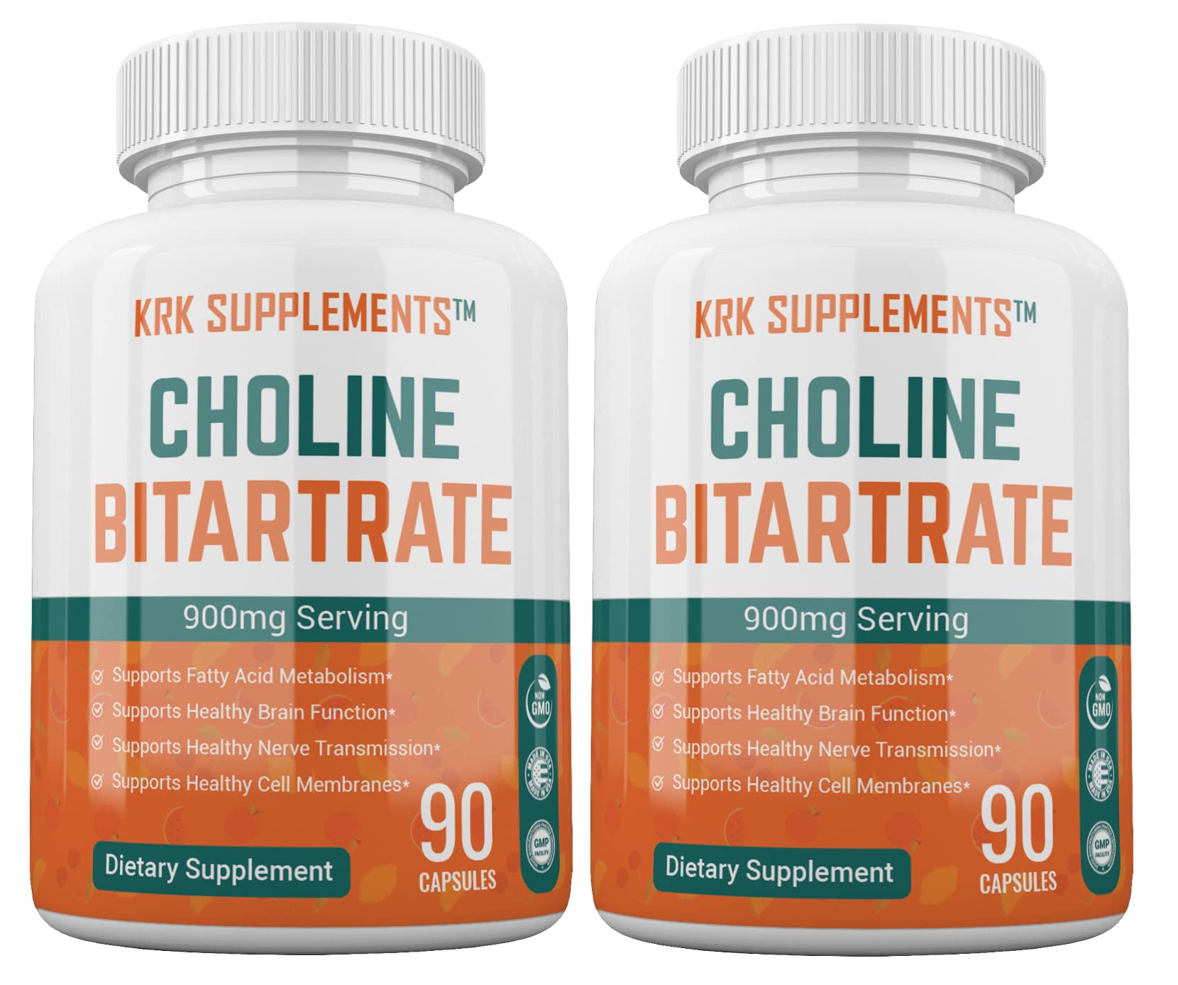 KRK SUPPLEMENTS Bundle Combo of 2 Bottles of Choline Bitartrate and 2 Bottles KRK SUPPLEMENTS uk supplements
