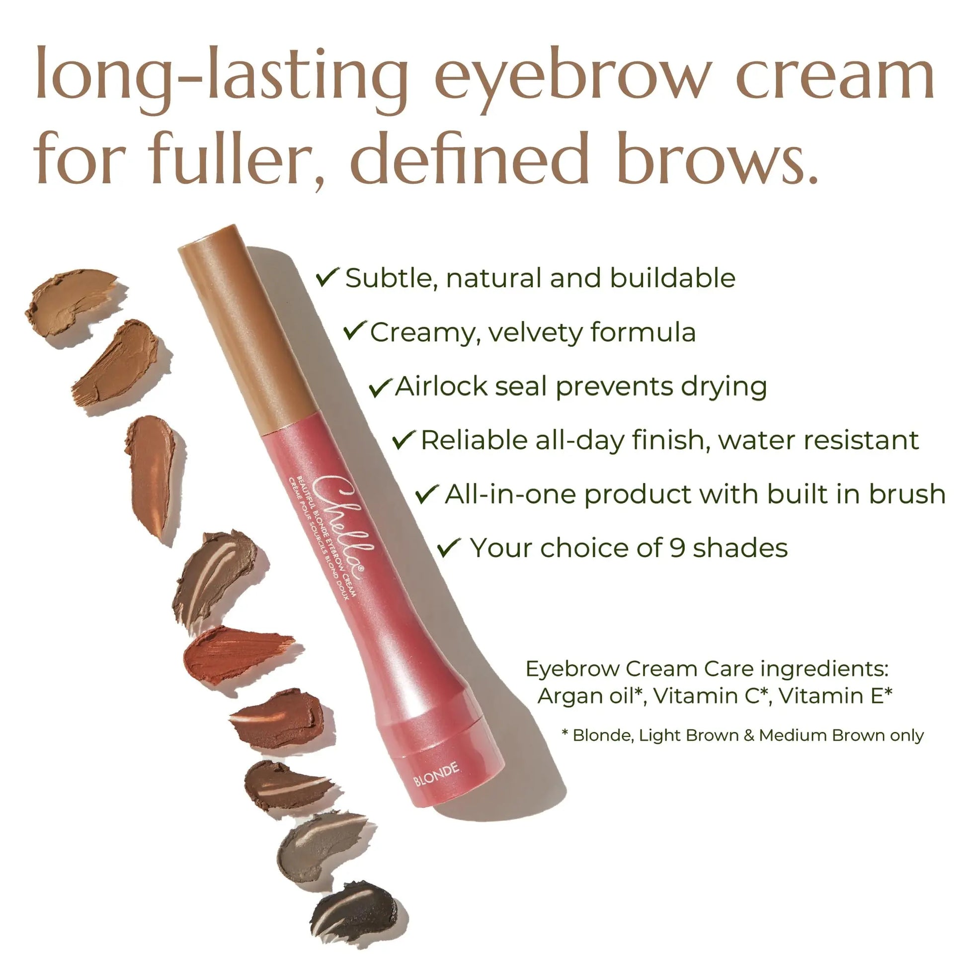 Chella Eyebrow Cream, Marvelous Medium Brown - Vegan, Cruelty Free, Paraben Free, Gluten Free Eyebrow Pomade Makeup - Long Wearing, Velvet Consistency, Water Proof Chella uk supplements