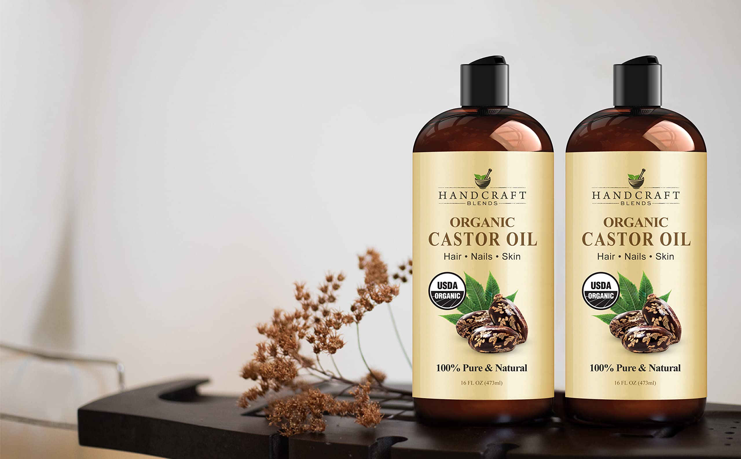 Handcraft Blends Organic Castor Oil for Hair Growth, Eyelashes and Eyebrows - 100% Pure Handcraft Blends uk supplements