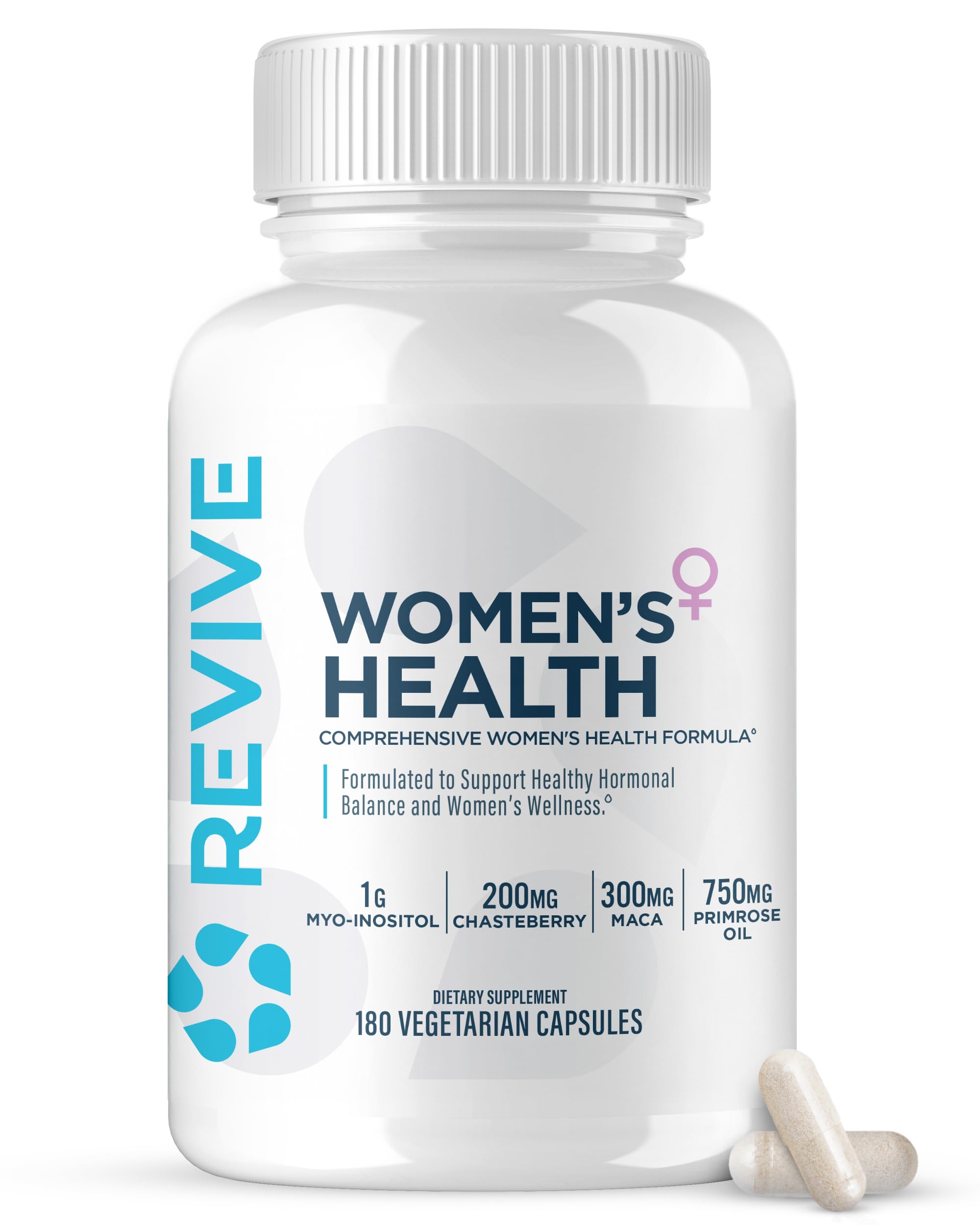 Revive MD Hormone Balance for Women – Hormone Support Supplement w/Myo-Inositol, Chaste Berry, DIM, Vitamins C & E, Evening Primrose Oil – Health & Hormonal Balance (180 Capsules, 30 Servings) Revive uk supplements