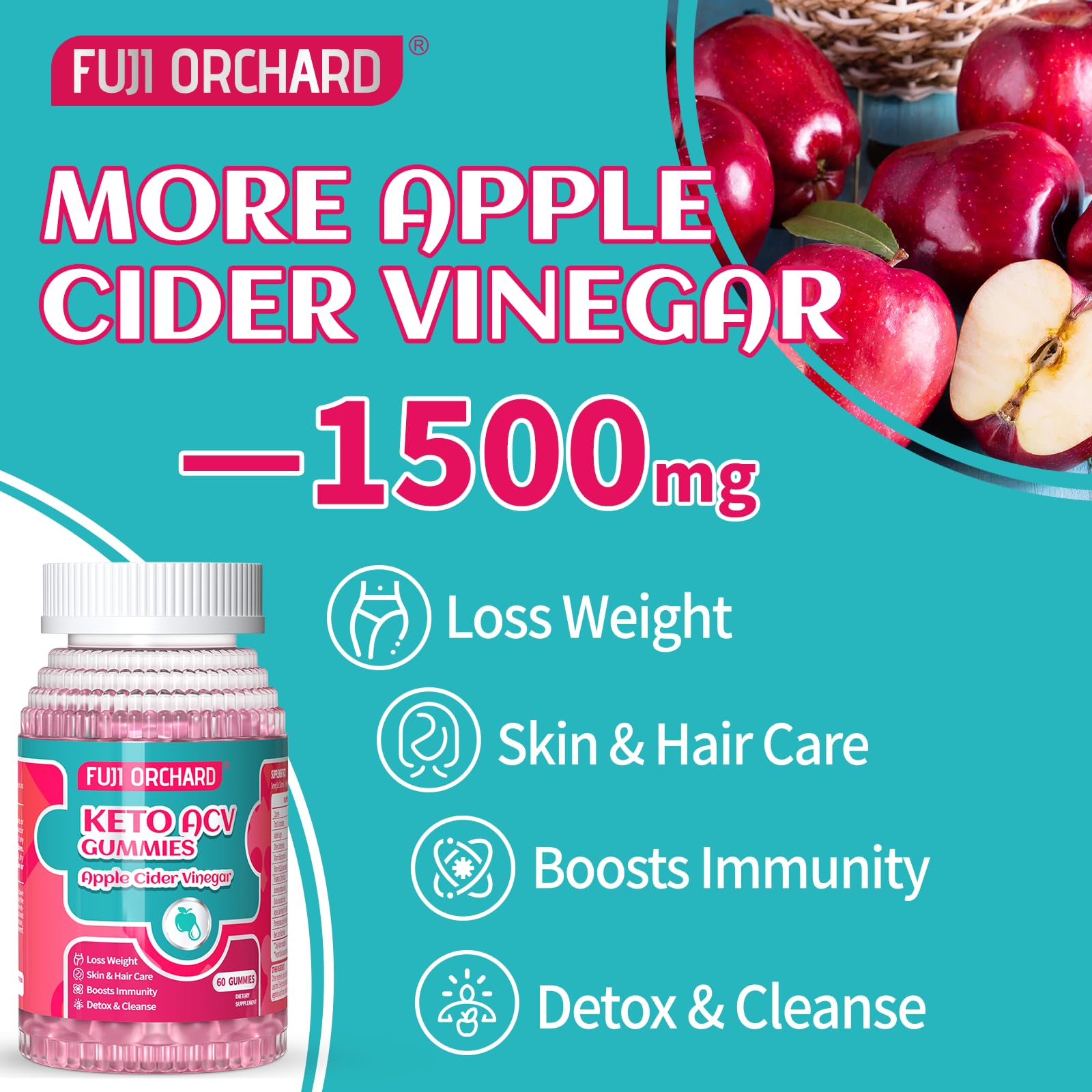 FUJI ORCHARD Keto Acv Gummies, 1500mg Keto Acv Gummies Advanced Weight Loss FUJI ORCHARD uk supplements
