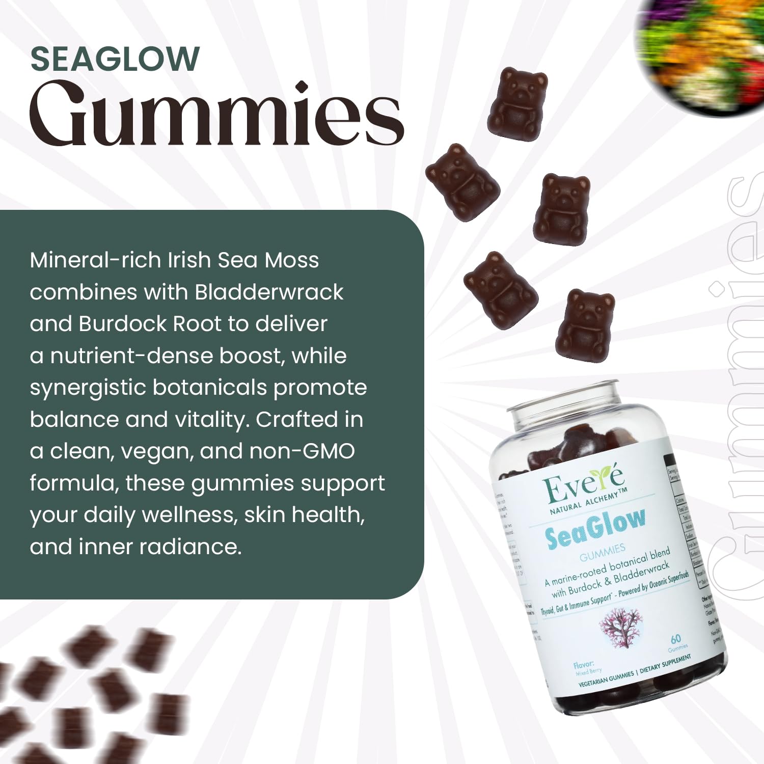 The EverÉ Natural Alchemy Sea Moss with Bladderwrack & Burdock Root – Vegan, Plant-Based Gummies with Minerals & Botanicals – Mixed-Berry Flavor, Non-GMO & Gluten-Free The EverÉ Natural Alchemy uk supplements