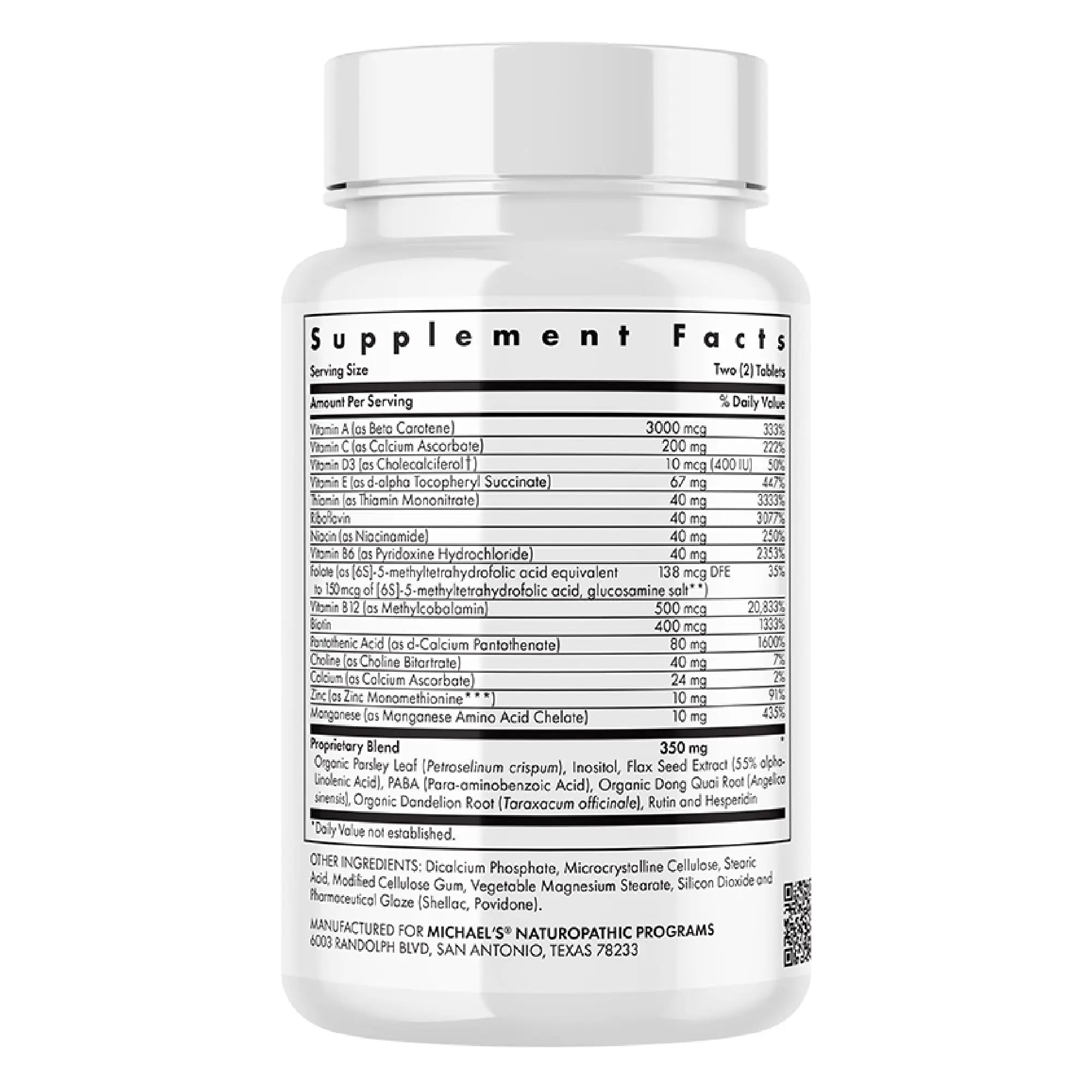 Michael's Health Naturopathic Programs Teen Girls Multivitamin - 60 Vegetarian Tablets - with B Complex Vitamins & Female Herbal Blend MICHAEL'S uk supplements