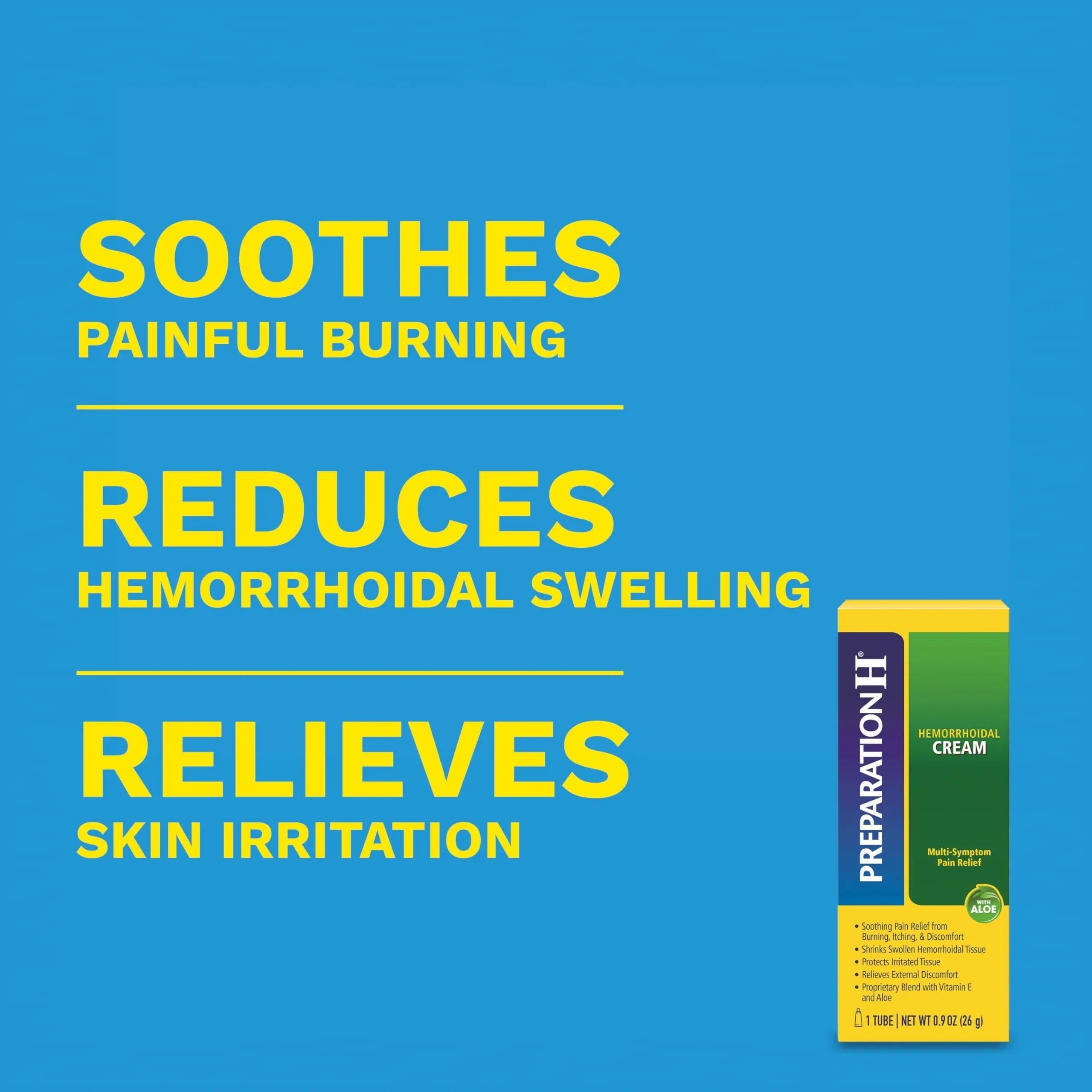 Preparation H Hemorrhoid Symptom Treatment Cream (0.9 Ounce Tube), Maximum Strength Multi-Symptom Pain Relief with Aloe Preparation H uk supplements