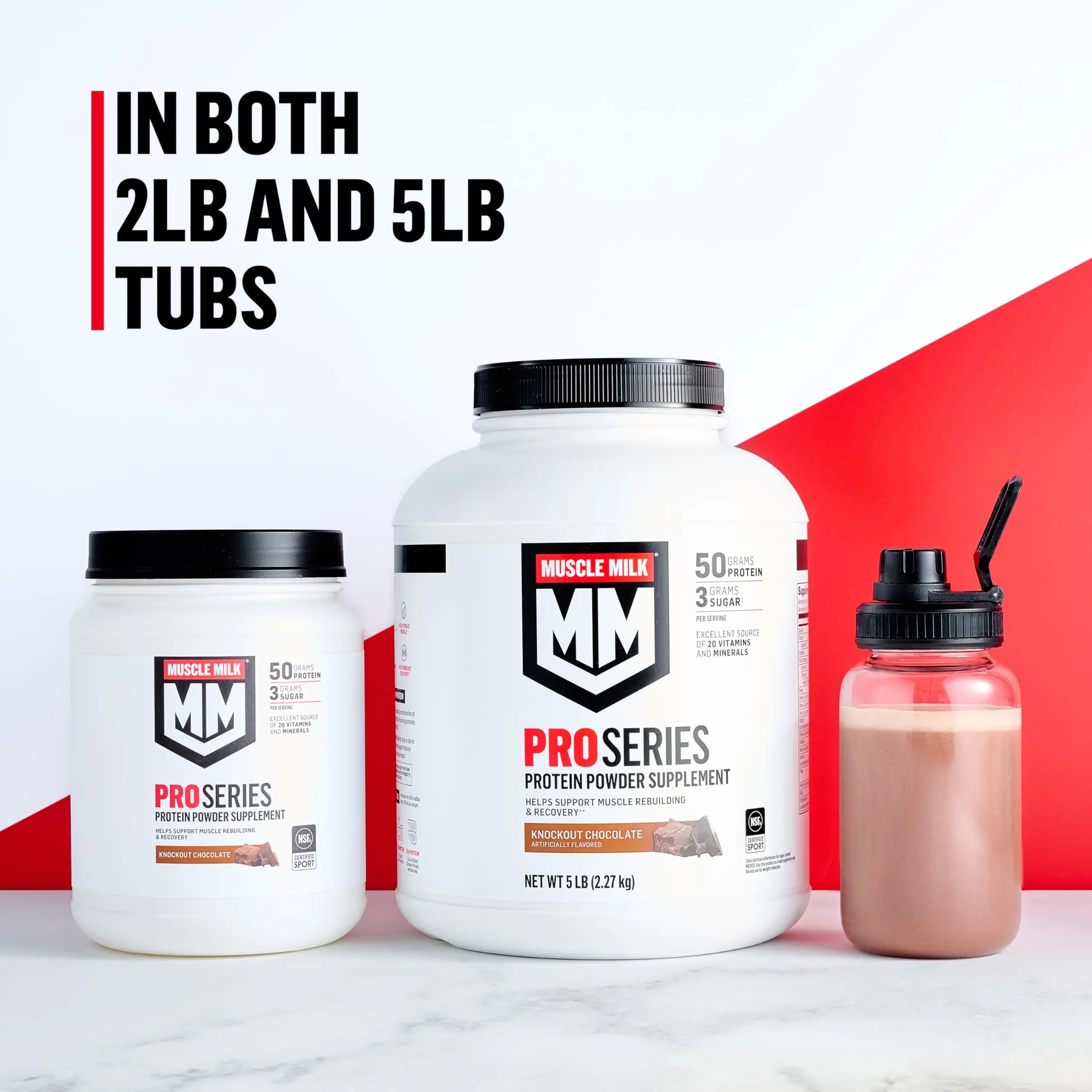 Muscle Milk Pro Series Protein Powder Supplement,Knockout Chocolate,2 Pound,11 Servings,50g Protein,3g Sugar,20 Vitamins & Minerals,NSF Certified for Sport,Workout Recovery,Packaging May Vary Muscle Milk uk supplements