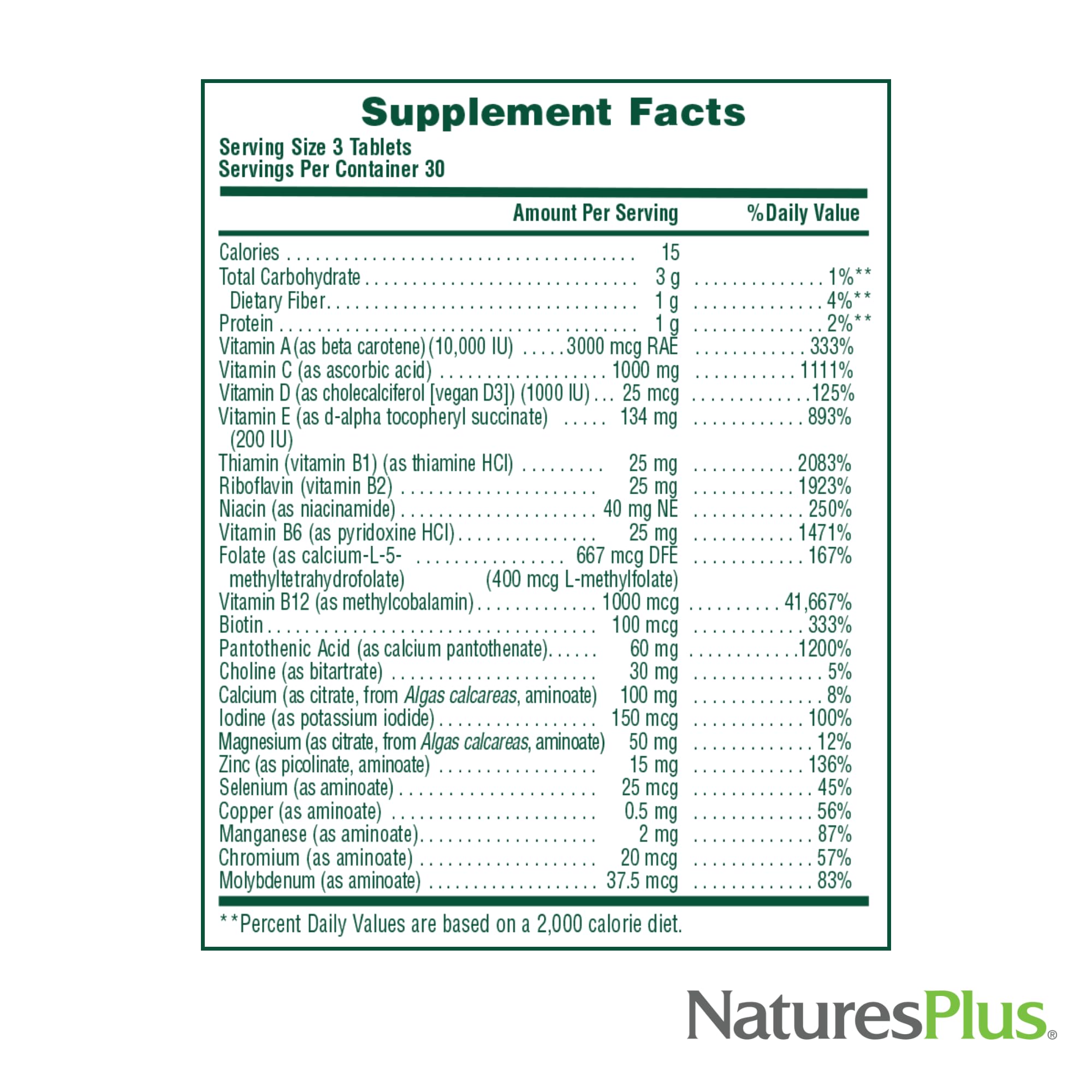 NaturesPlus Source of Life No Iron - 90 Tablets - Multivitamin & Mineral Supplement with Vitamin D3 - Supports Natural Energy & Well-Being - Gluten Free, Vegetarian - 30 Servings NaturesPlus uk supplements
