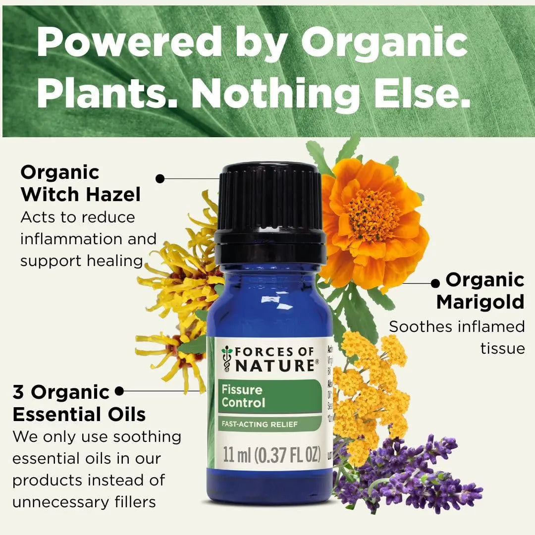 Forces of Nature Fissure Control, Organic Homeopathic Treatment with Witch Hazel for Anal Fissures, Hemorrhoid Related Irritation & Discomfort, Fast, Natural Topical Relief, 0.37 FL OZ Forces of Nature uk supplements
