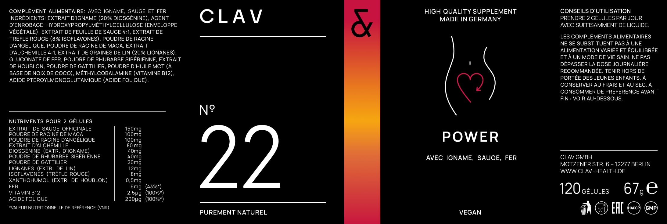 CLAV® Natural Hormone Balance for Women - PMS Relief with Siberian Rhubarb, Wild Yam & Vitex Berry - Vegan Menstrual Regulator Supplement - 120 Capsules CLAV uk supplements