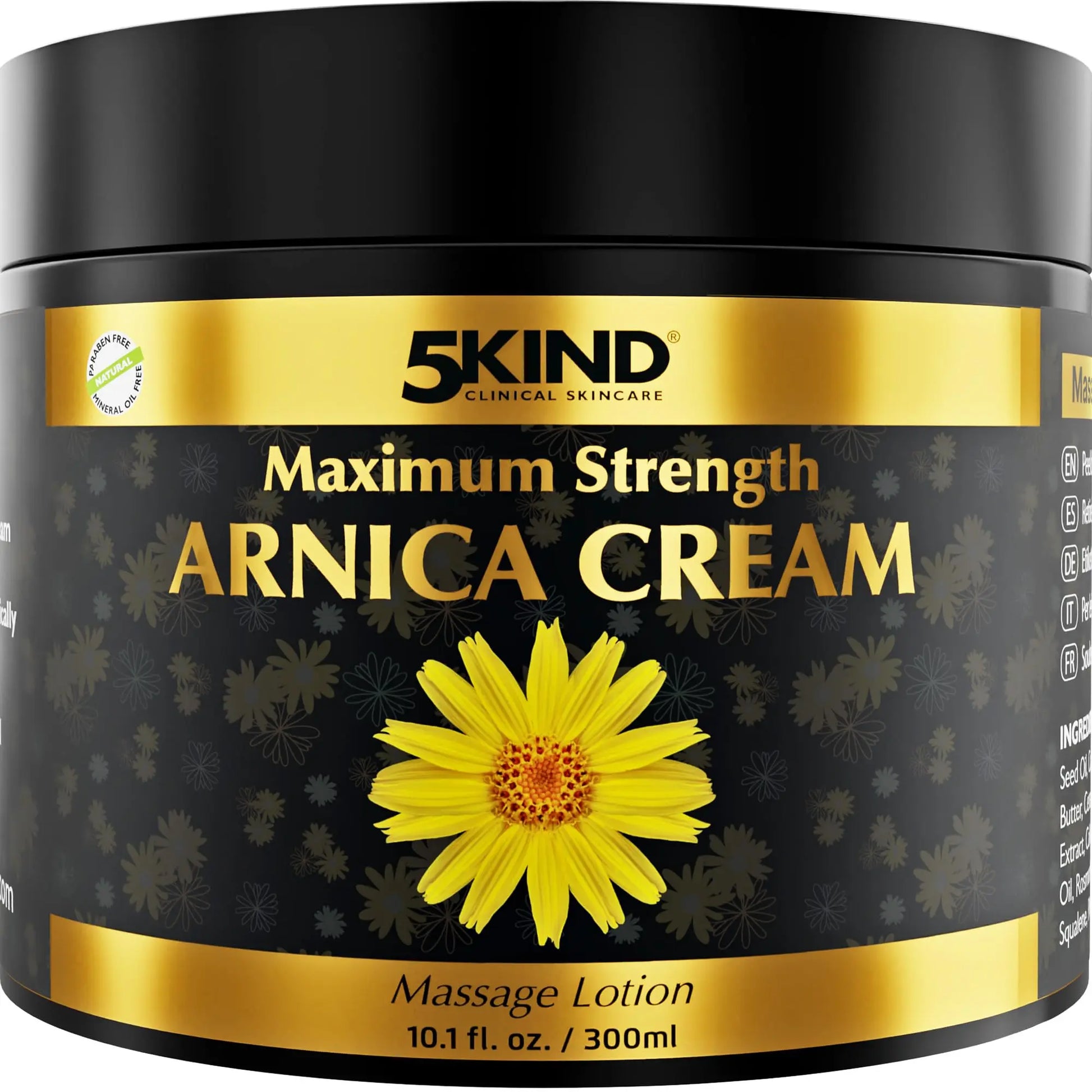 5kind Extra Strong Arnica Cream for Bruising and Swelling 10.1 Fl Oz - Arnica Bruise Cream Extra Strength Fast Healing Thin Skin - High Concentration Arnica Montana Extract for Bruises-Natural Formula 5kind clinical skincare uk supplements