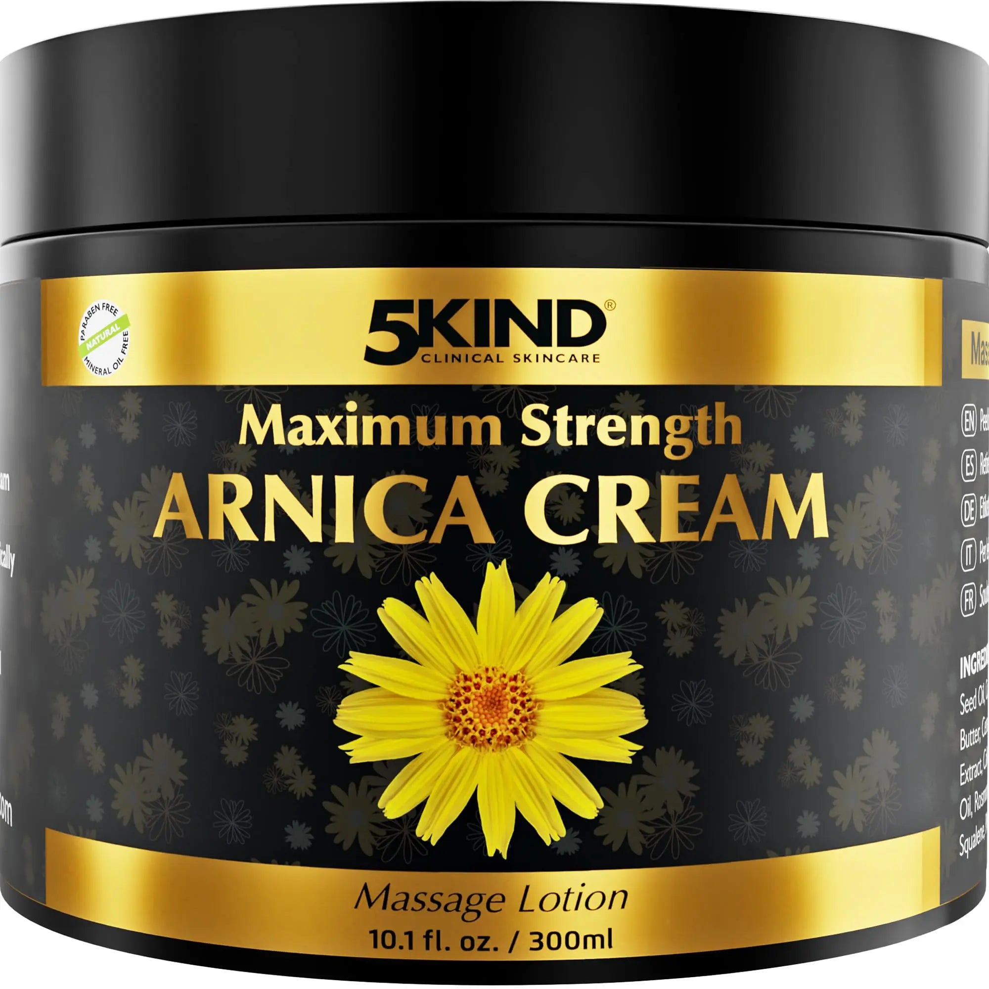 5kind Extra Strong Arnica Cream for Bruising and Swelling 10.1 Fl Oz - Arnica Bruise Cream Extra Strength Fast Healing Thin Skin - High Concentration Arnica Montana Extract for Bruises-Natural Formula 5kind clinical skincare uk supplements