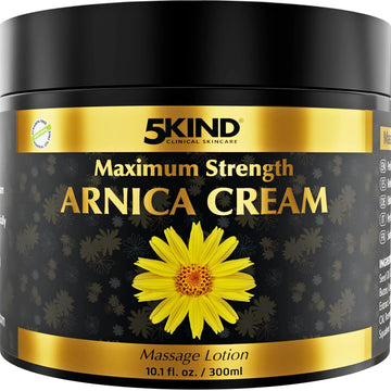 5kind Extra Strong Arnica Cream for Bruising and Swelling 10.1 Fl Oz - Arnica Bruise Cream Extra Strength Fast Healing Thin Skin - High Concentration Arnica Montana Extract for Bruises-Natural Formula 5kind clinical skincare uk supplements