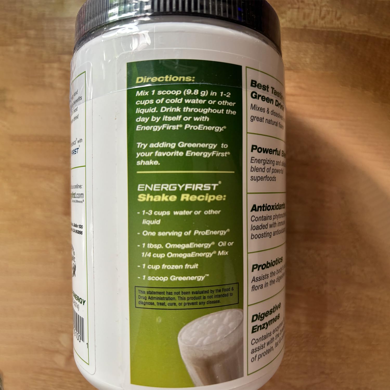 EnergyFirst Energize and Detoxify Greenergy Organic Superfood Powder - Vegan, Gluten-Free, Sugar-Free, Non-GMO - 30 Servings for Daily Energy & Immunity Boost! EnergyFirst uk supplements